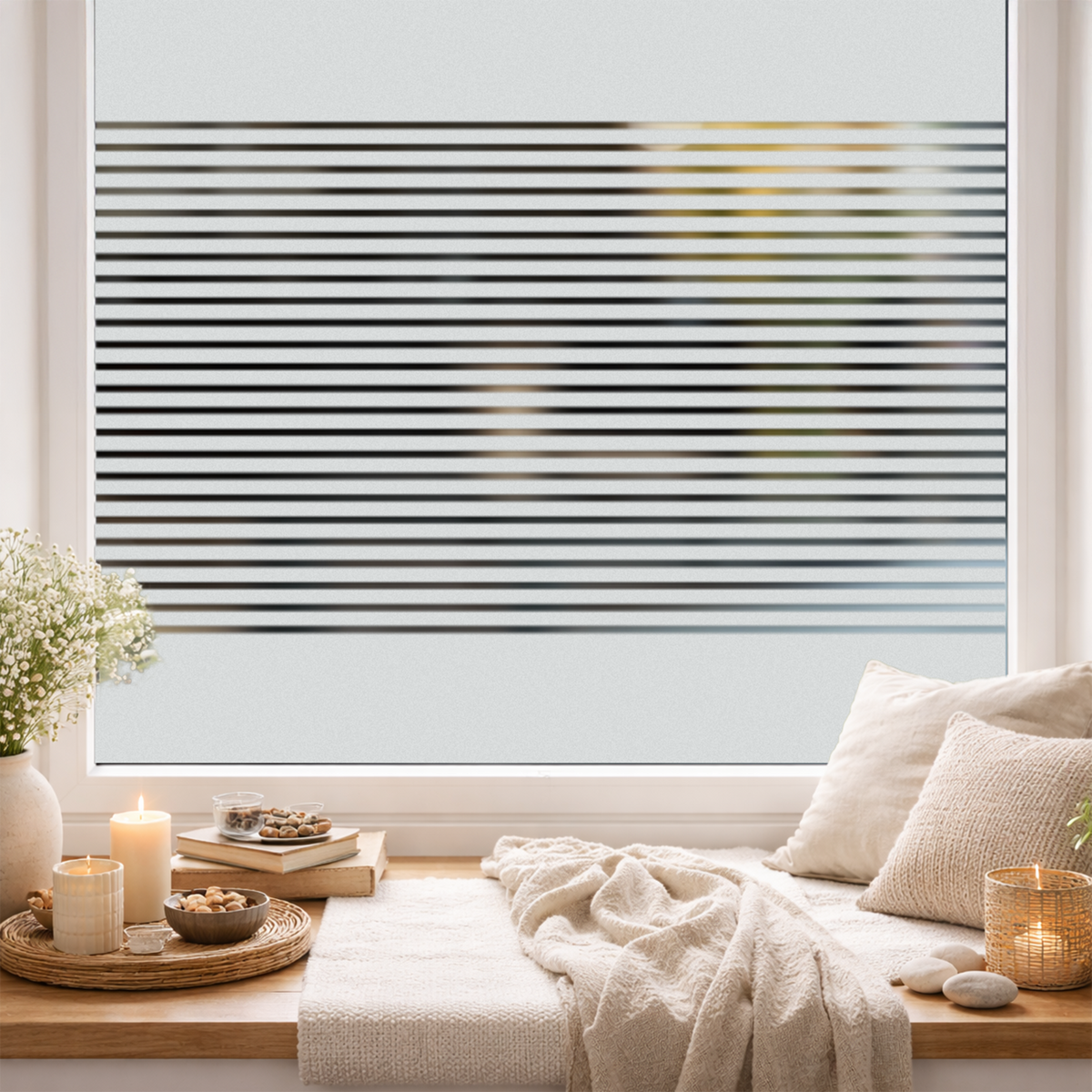 Fensterfolie mit Streifenmuster