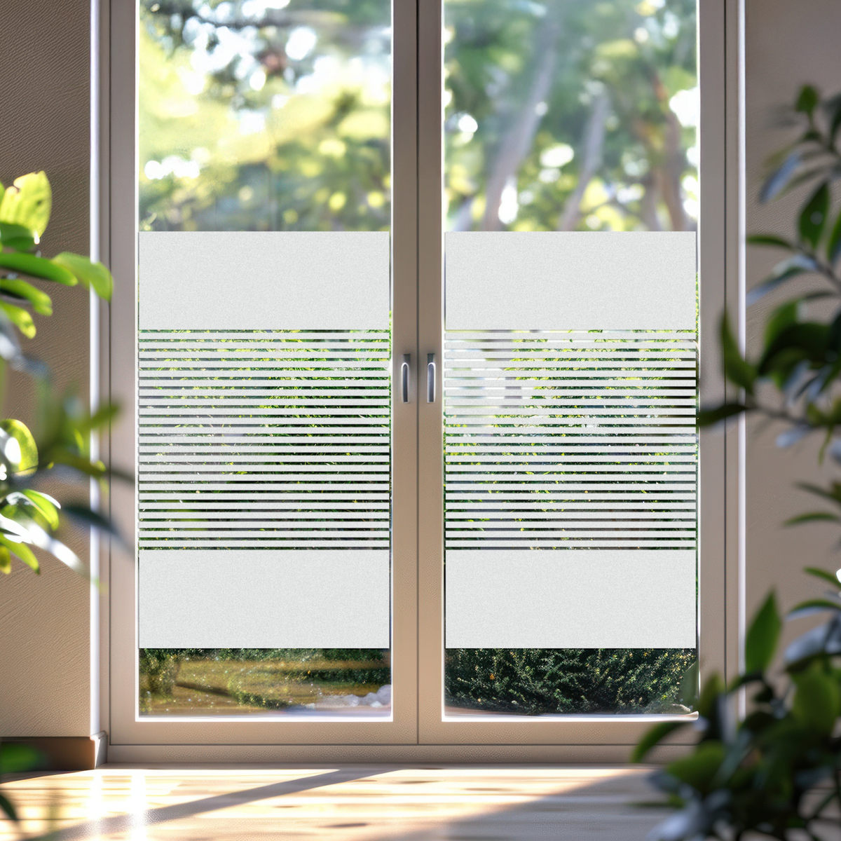Fensterfolie Streifen Design Glas
