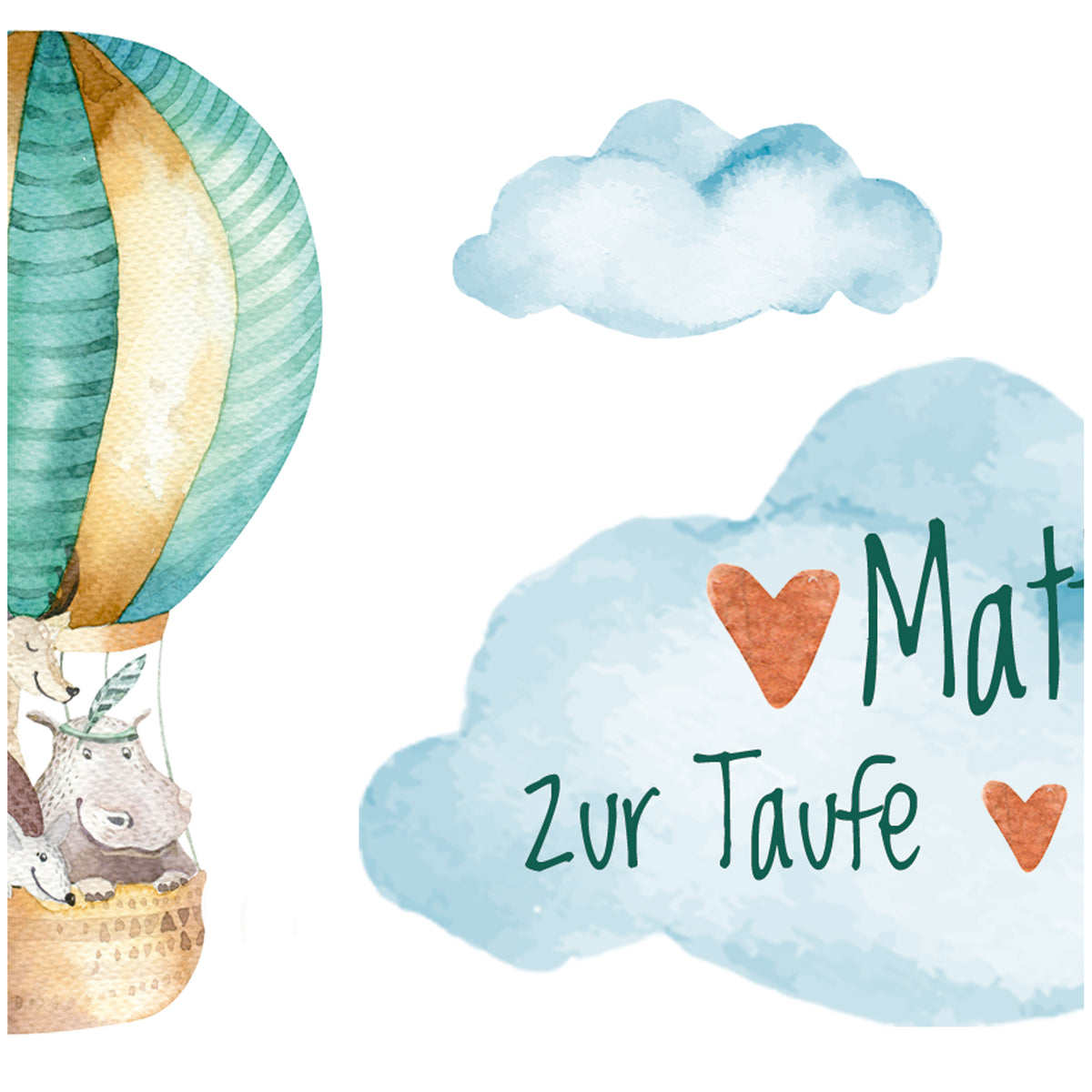 Spardose zur Taufe Heißluftballon