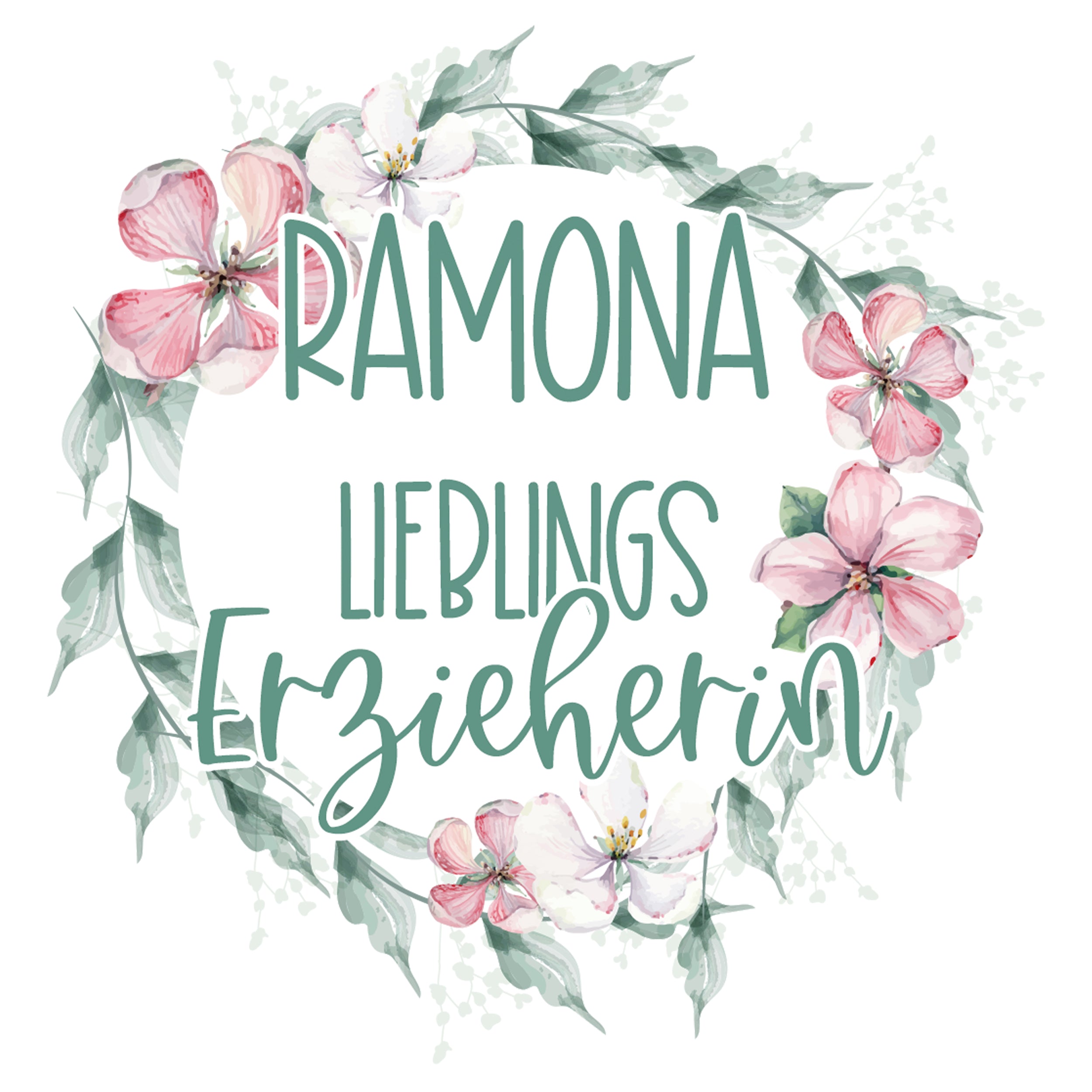 Ramona Lieblings Erzieherin, florale Gestaltung in Pastellfarben.