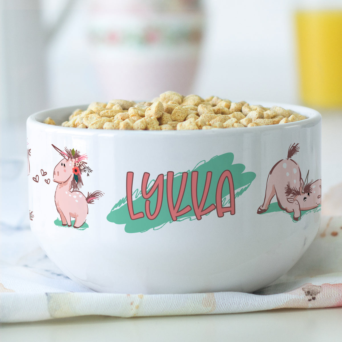 Müslischale mit Einhornmotiv