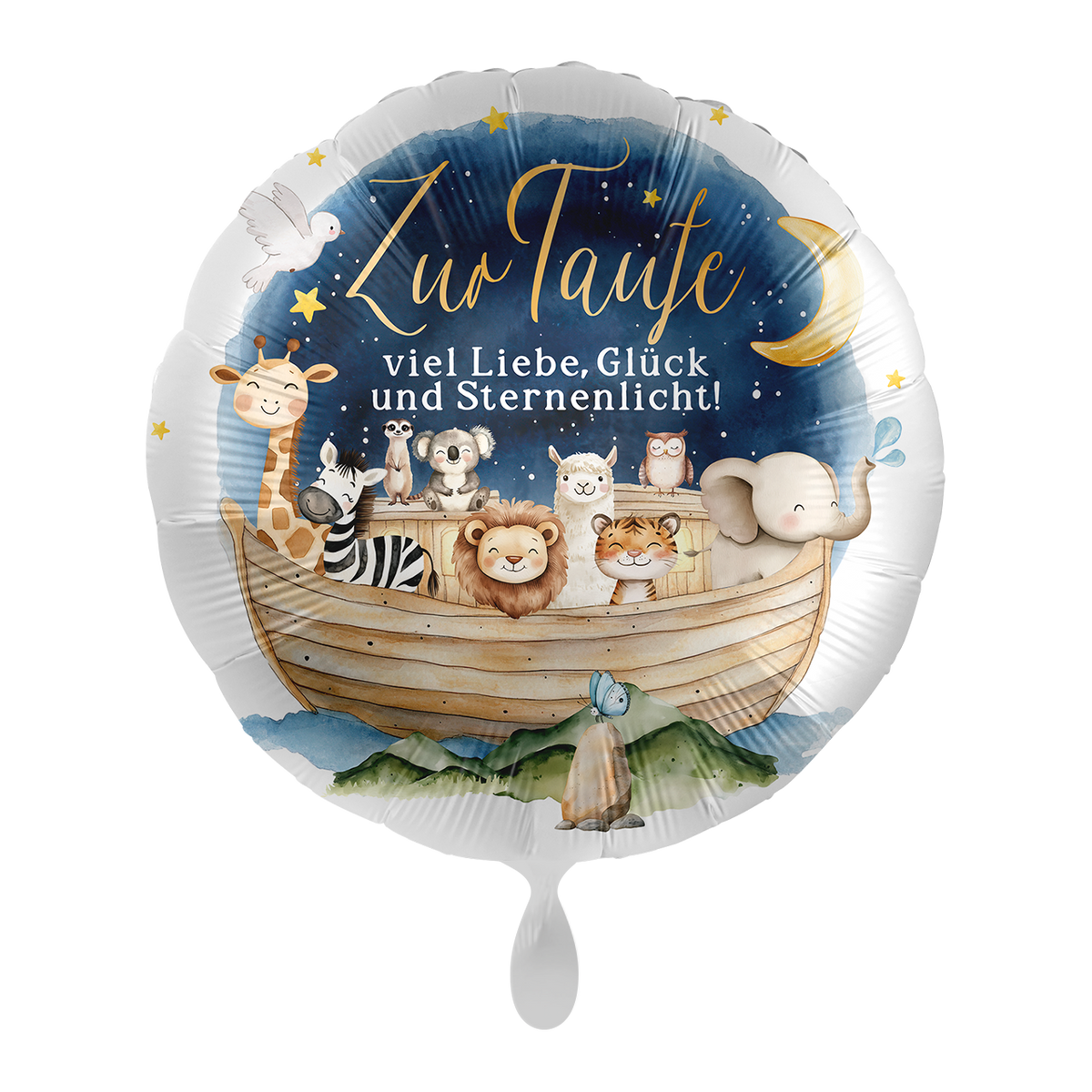 Folienballon Taufe Arche Noah Tiere