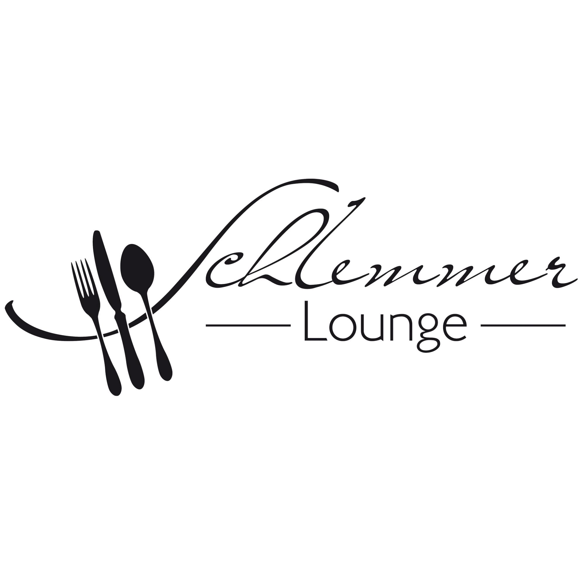Schlemmer Lounge Logo in Schwarz mit Besteck-Design.