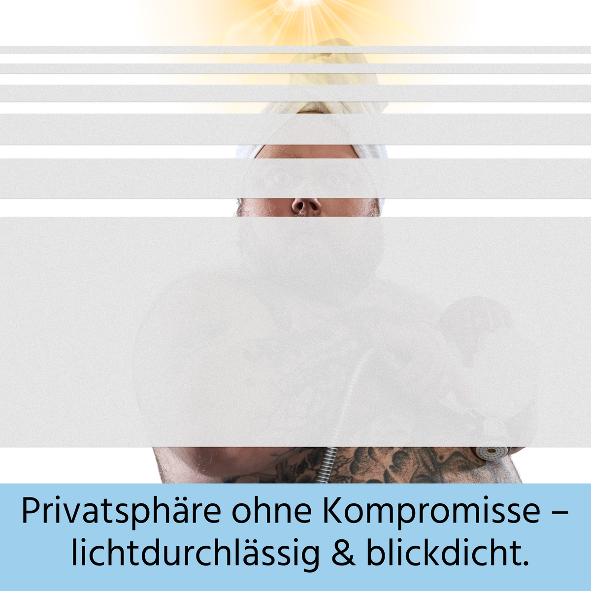 Streifen Fensterfolie als blickdichter Sichtschutz auf Küchenfenster – lichtdurchlässig