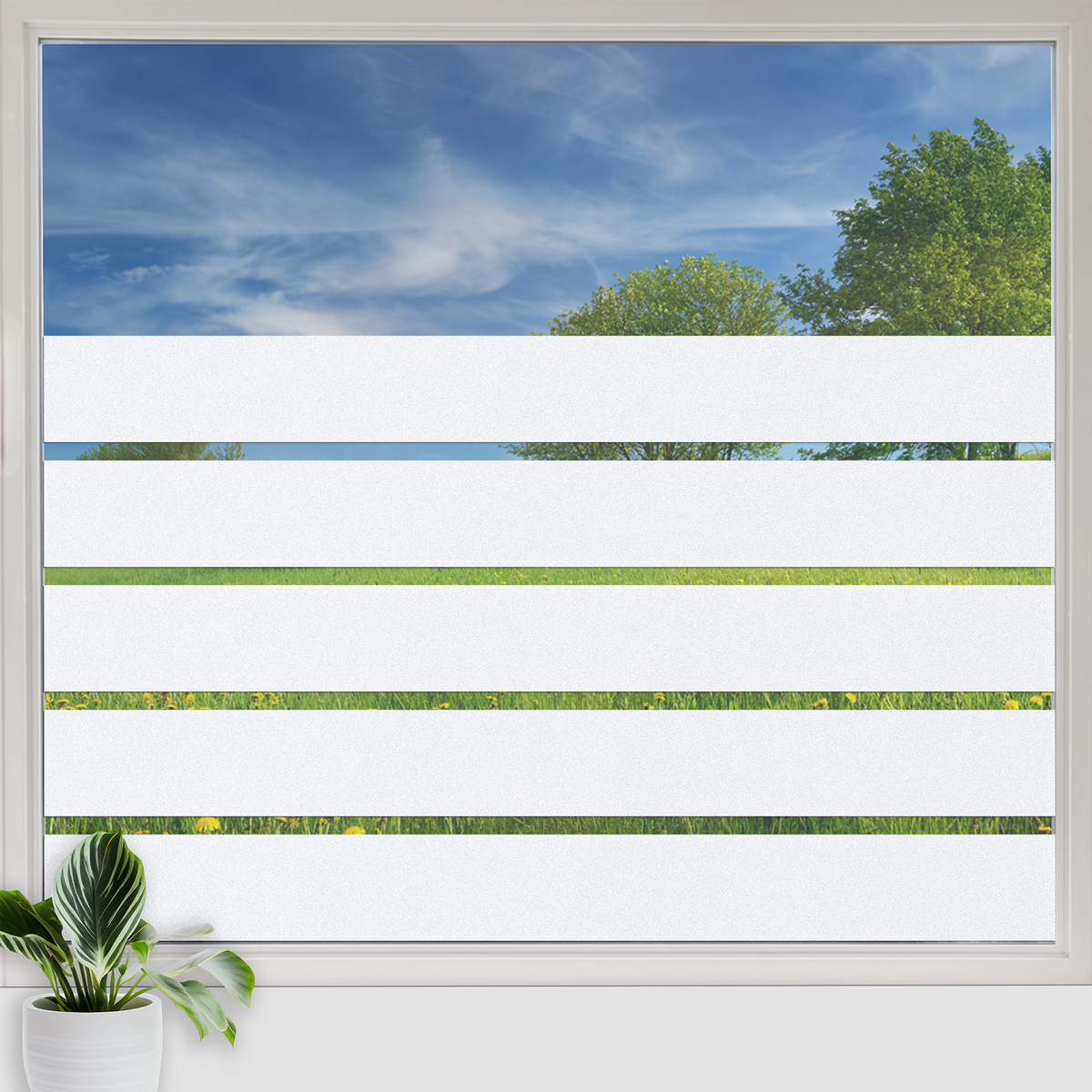 Fensterfolie Streifen als Dekor