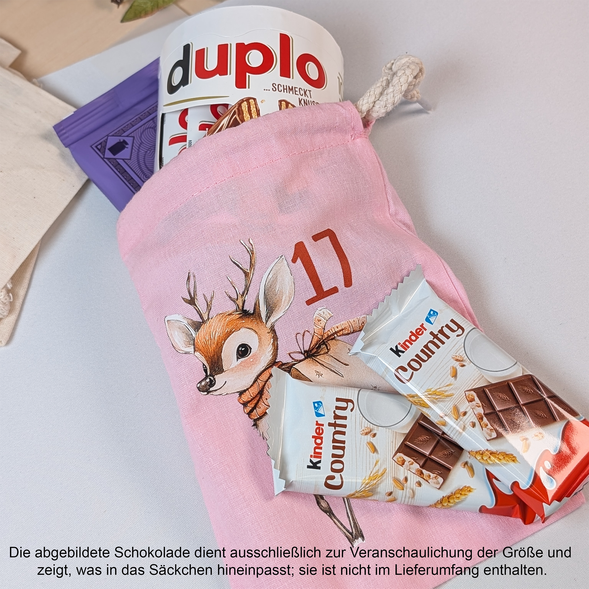 Baumwollsäckchen für deinen DIY-Adventskalender – Natur, 15 × 20 cm