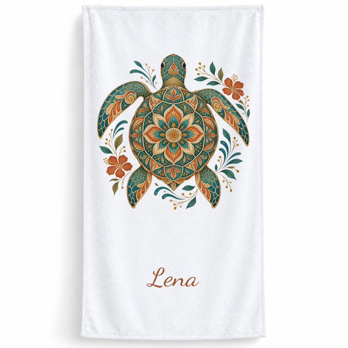 Personalisiertes Schildkröten-Handtuch Boho-Schildkröte – hauptbild