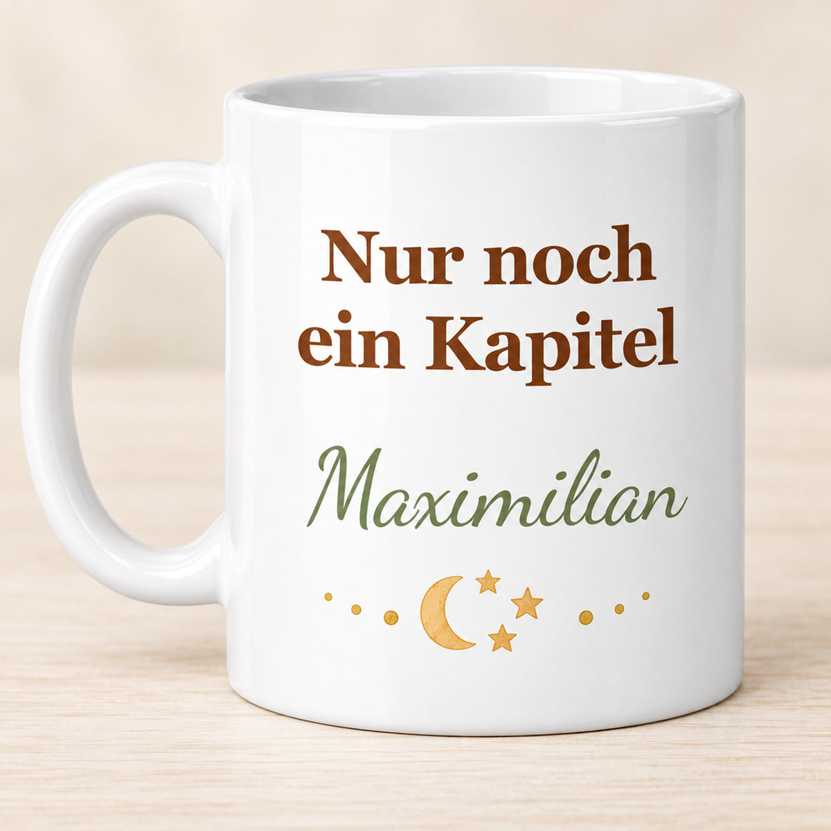 Lesetasse mit Name – Gemütlicher Bücherabend, Katze & Bücher, 330 ml – Bild 2