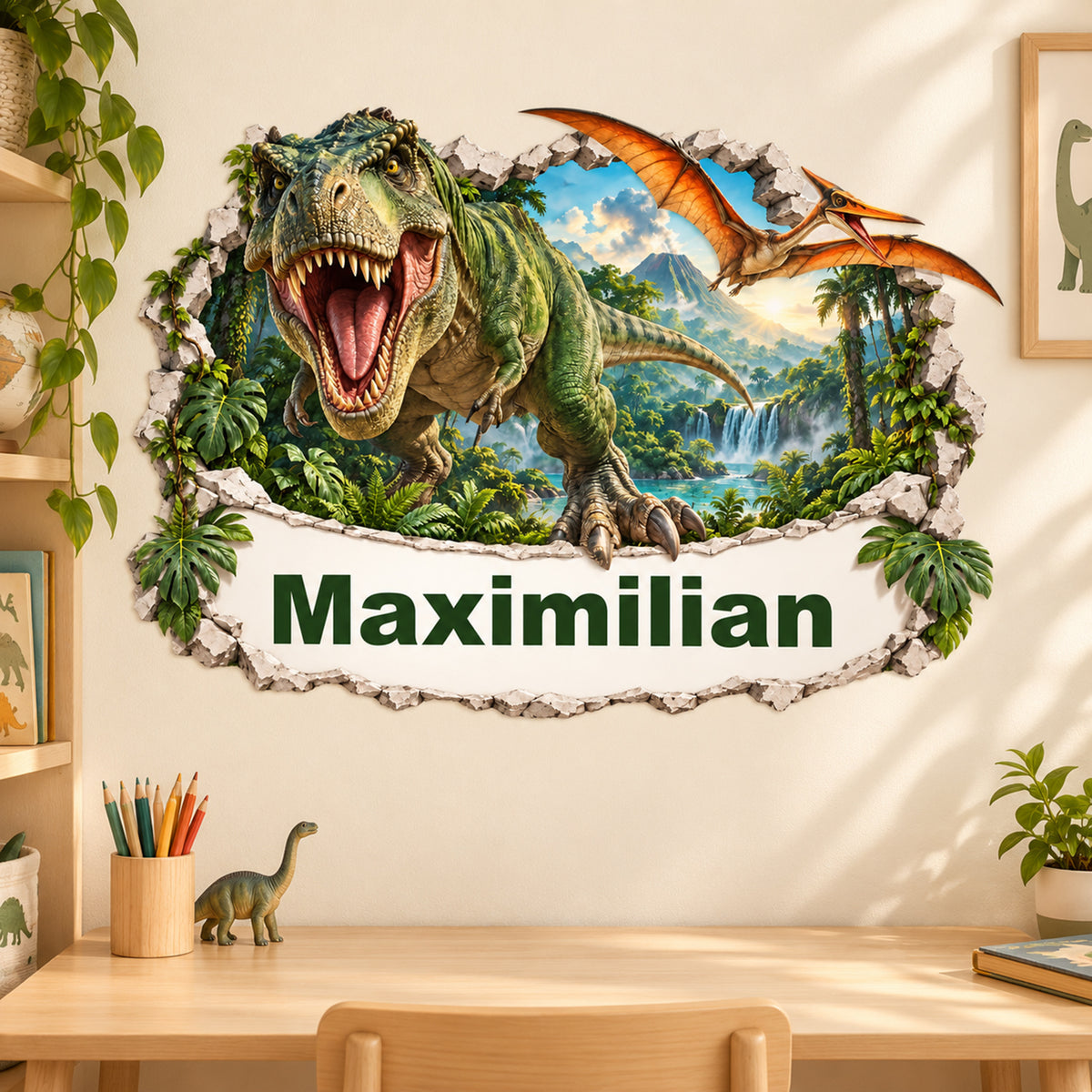 Dinosaurier-Wandtattoo Motiv 1 – Arbeitsplatz