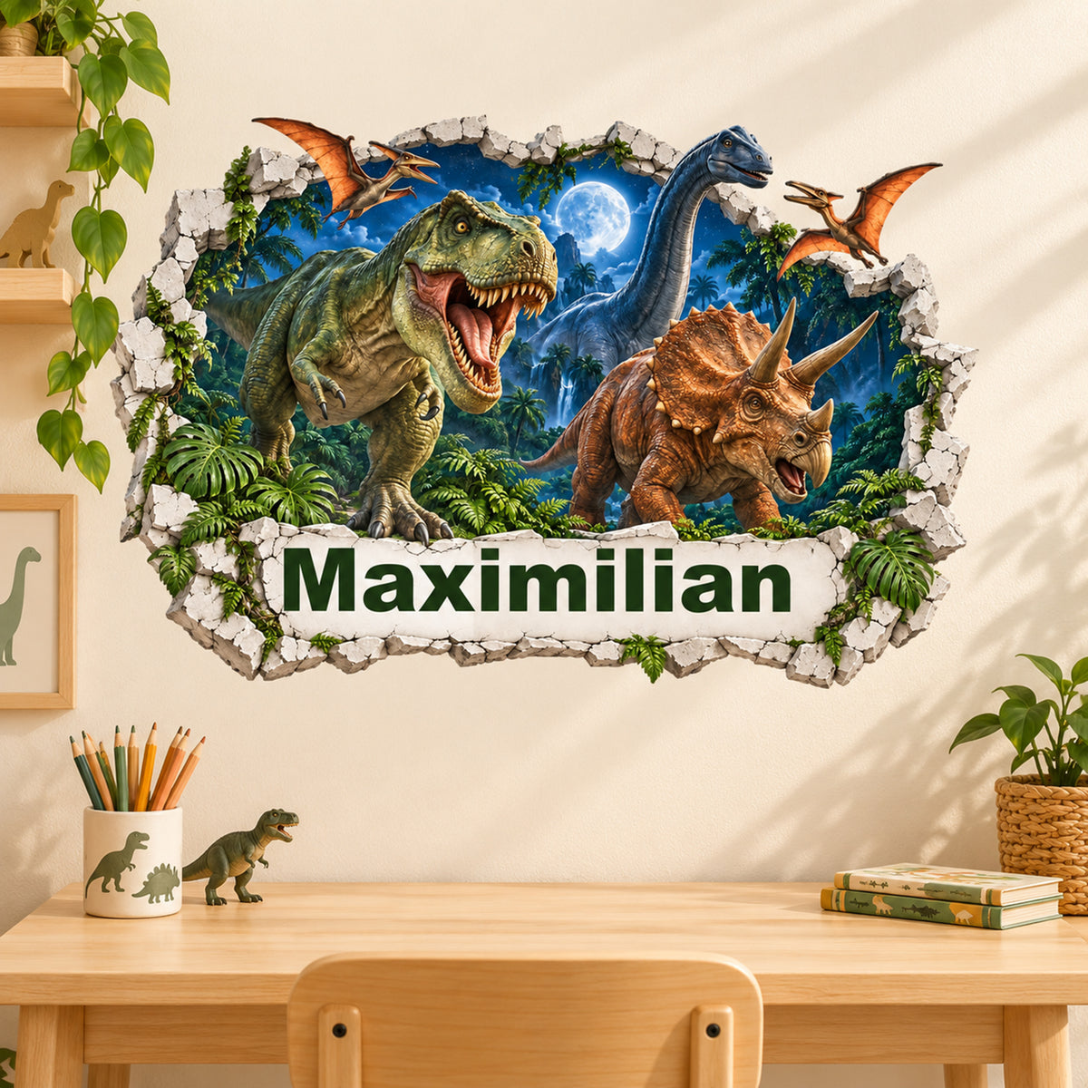 Dinosaurier-Wandtattoo Motiv 5 – Arbeitsplatz