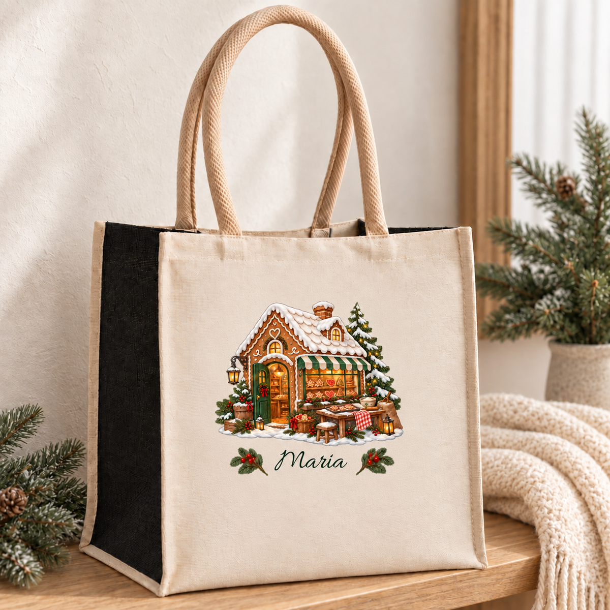 Weihnachtstasche mit Namen – Lebkuchenhaus Lebkuchenbäckerei – Produktansicht 3
