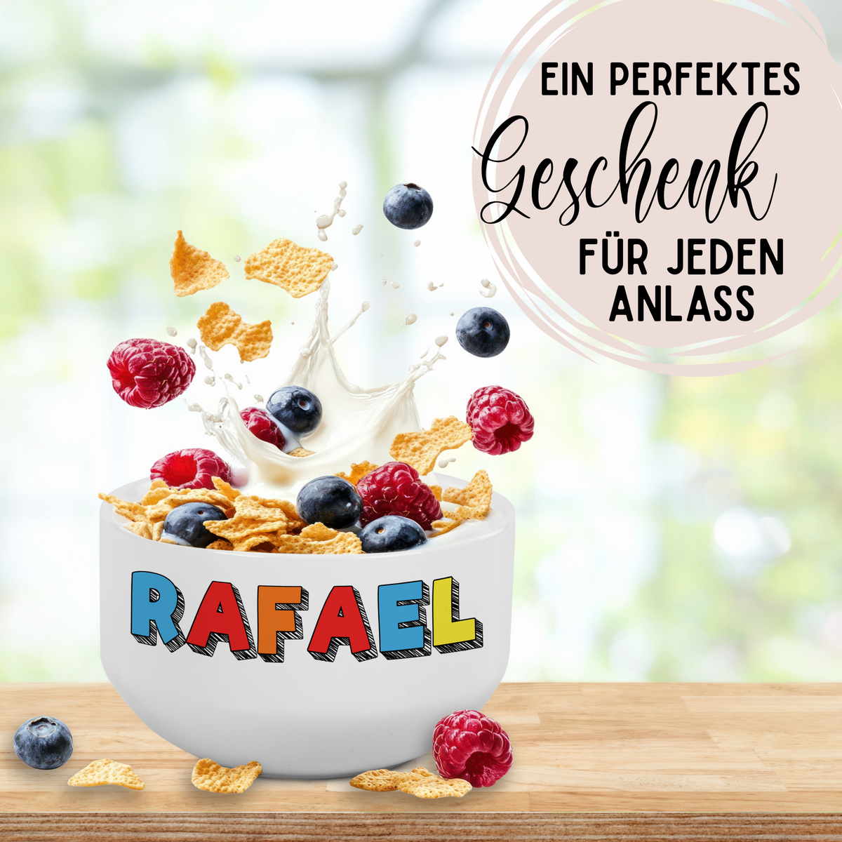 Müslischale mit Namen - Ein bunter Start in den Tag