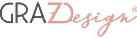Logo in Grau und Rosé mit modernem Schriftzug.