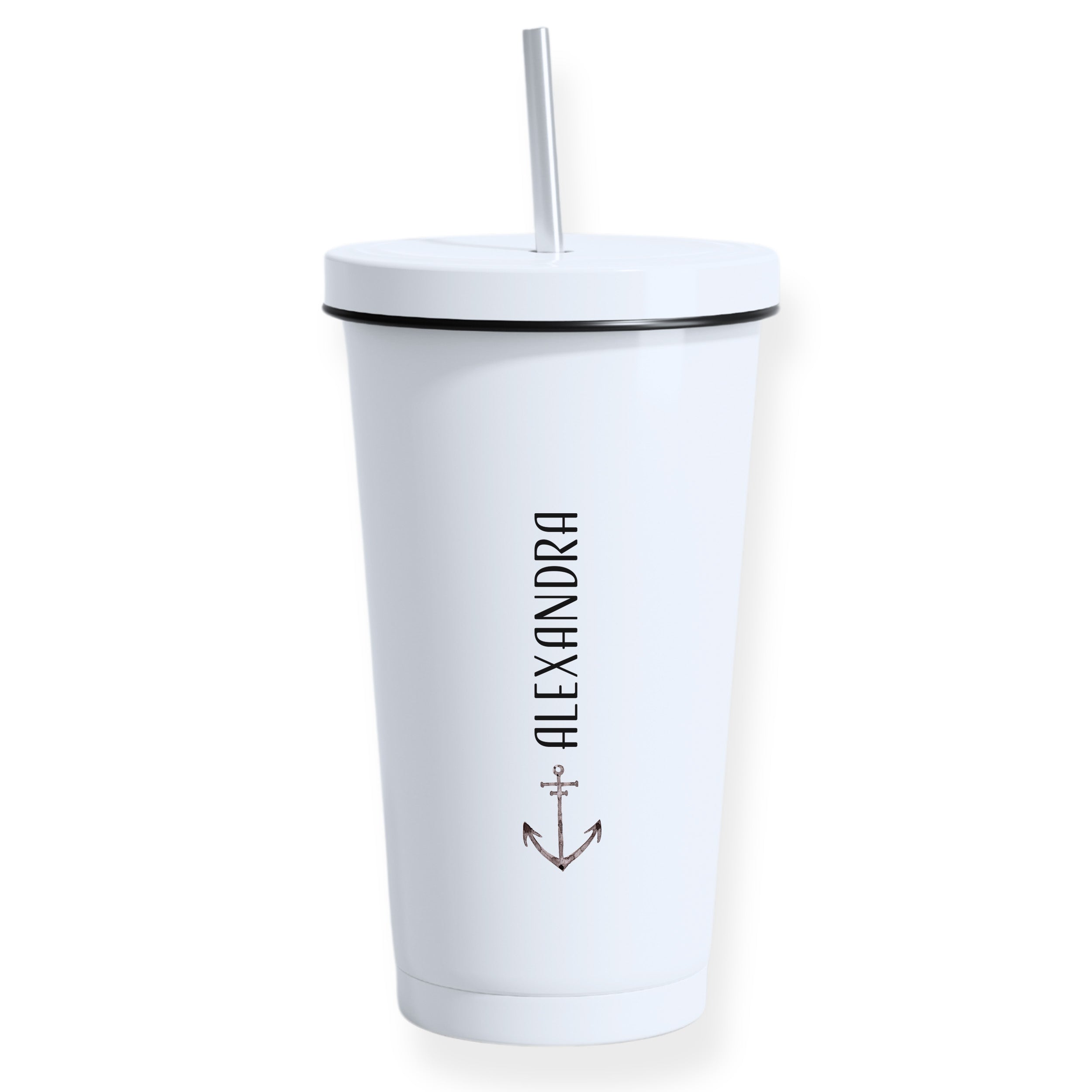 Trinkbecher mit Deckel und Anker Motiv