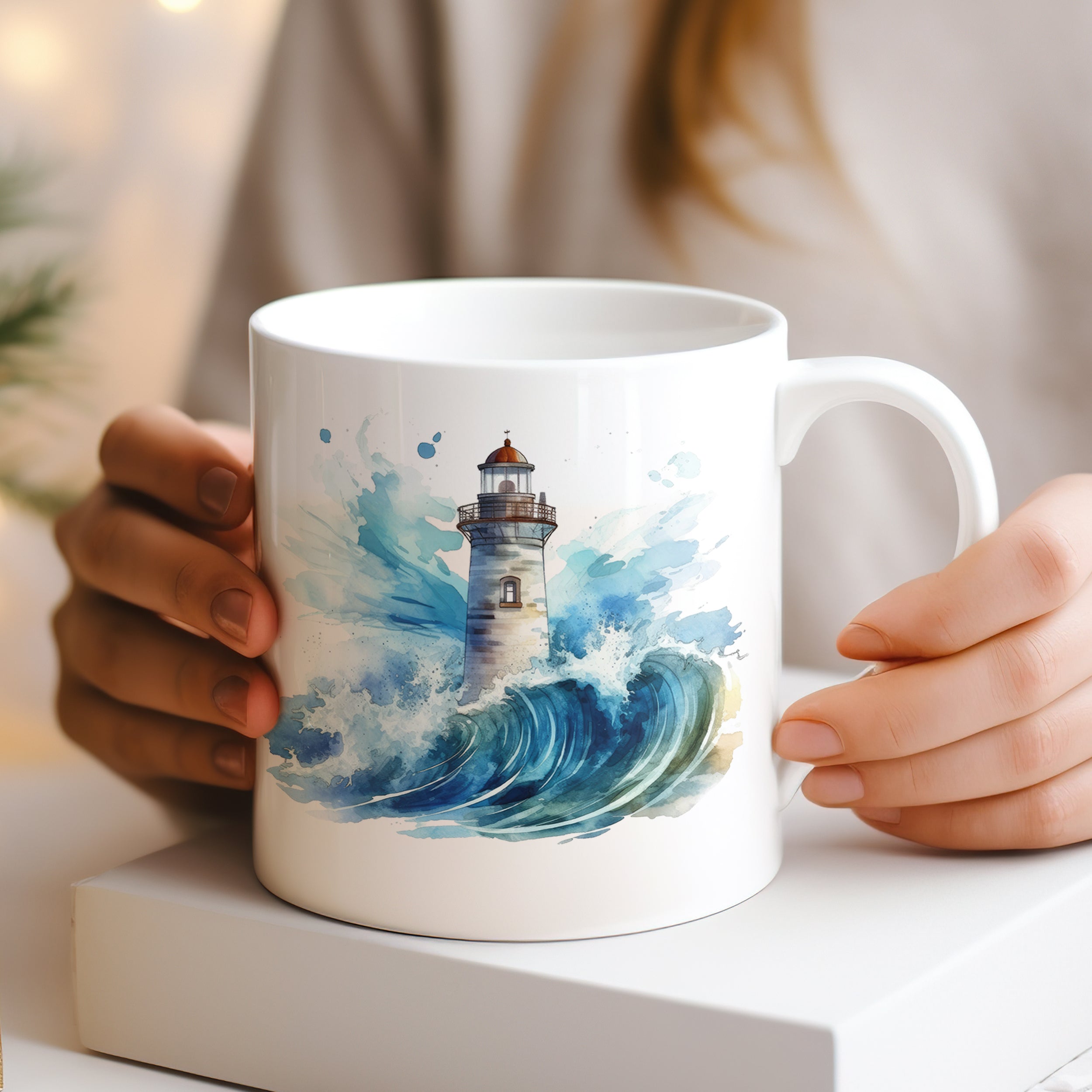 Tasse Leuchtturm - Wellenrauschen genießen