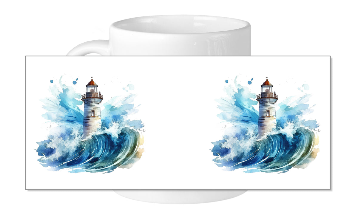 Tasse Leuchtturm - Wellenrauschen genießen