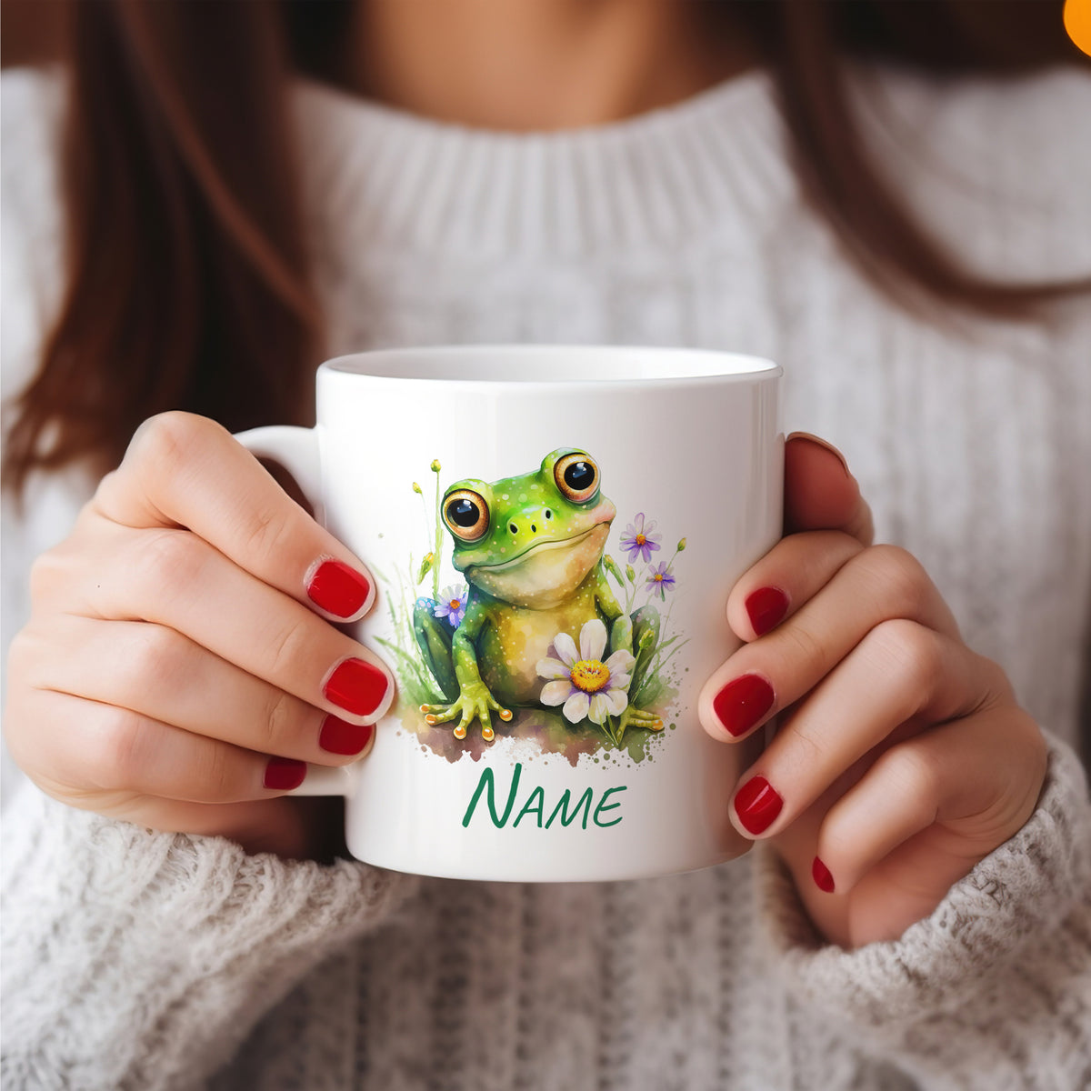 Tasse mit lustigem Frosch