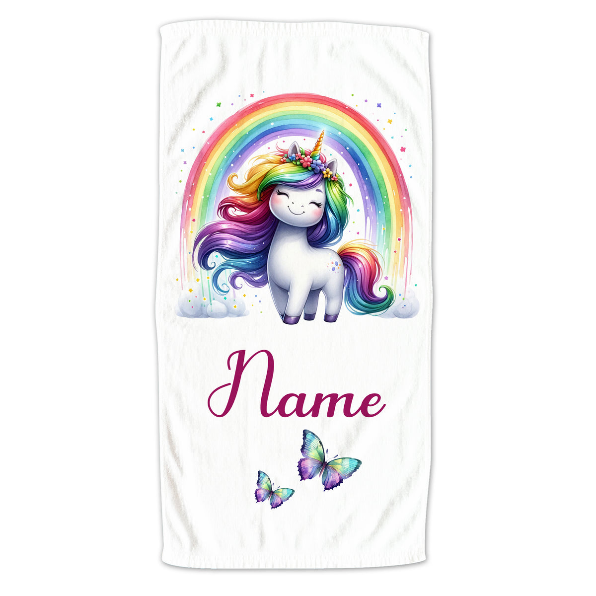 Handtuch Einhorn mit Regenbogen
