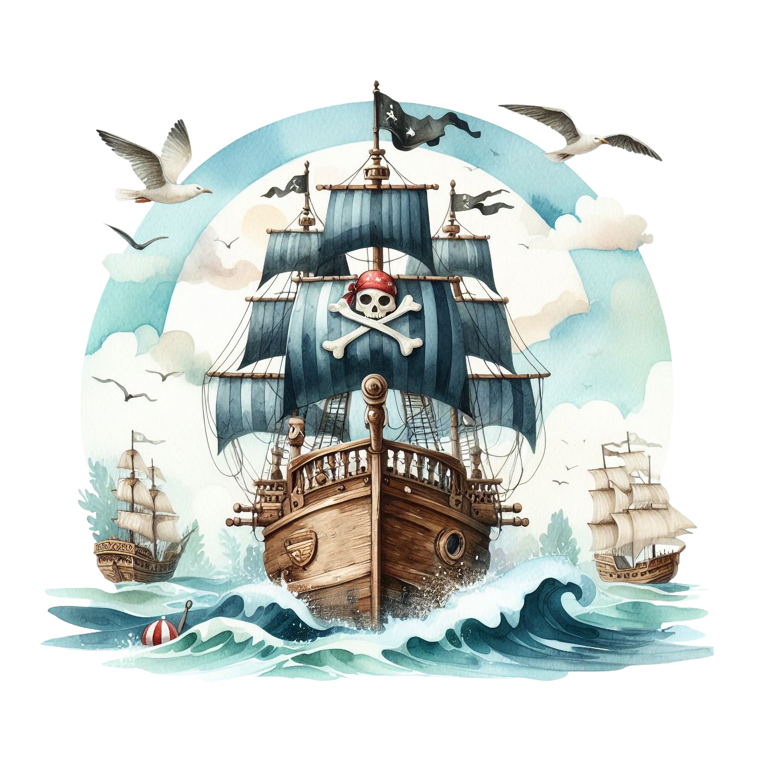 Wandtattoo Piratenschiff