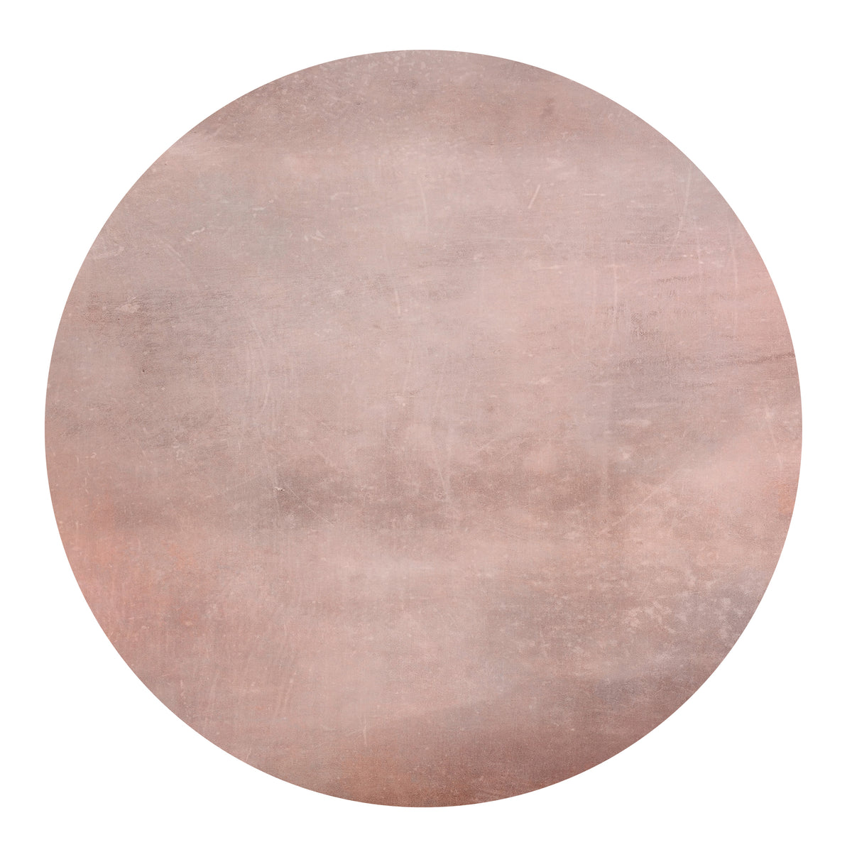 Runder Kupferuntersetzer mit mattem Finish.