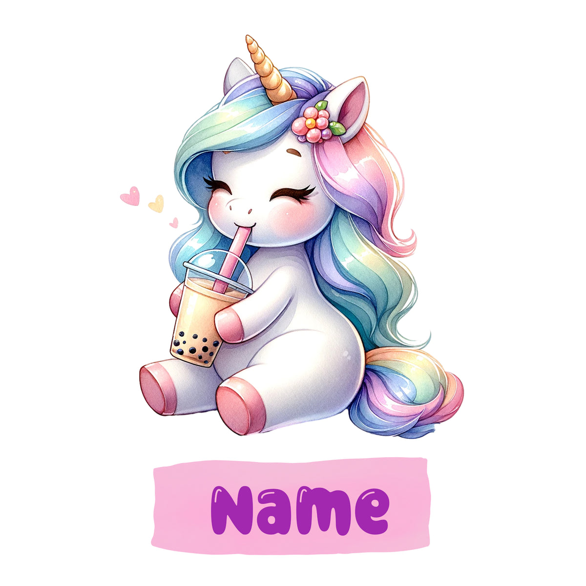 Wandtattoo Einhorn mit Getränk