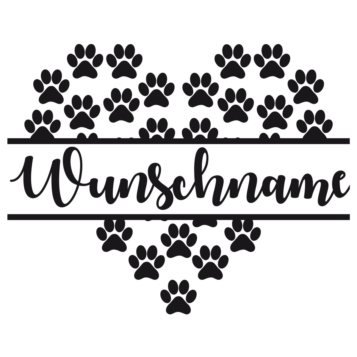 Wandtattoo Herz mit Hundenamen