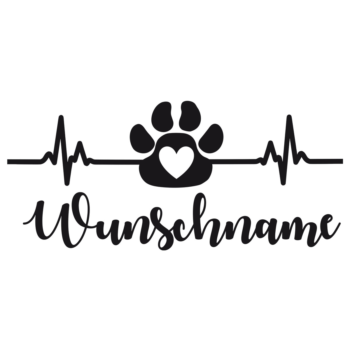 Hundename Wandtattoo