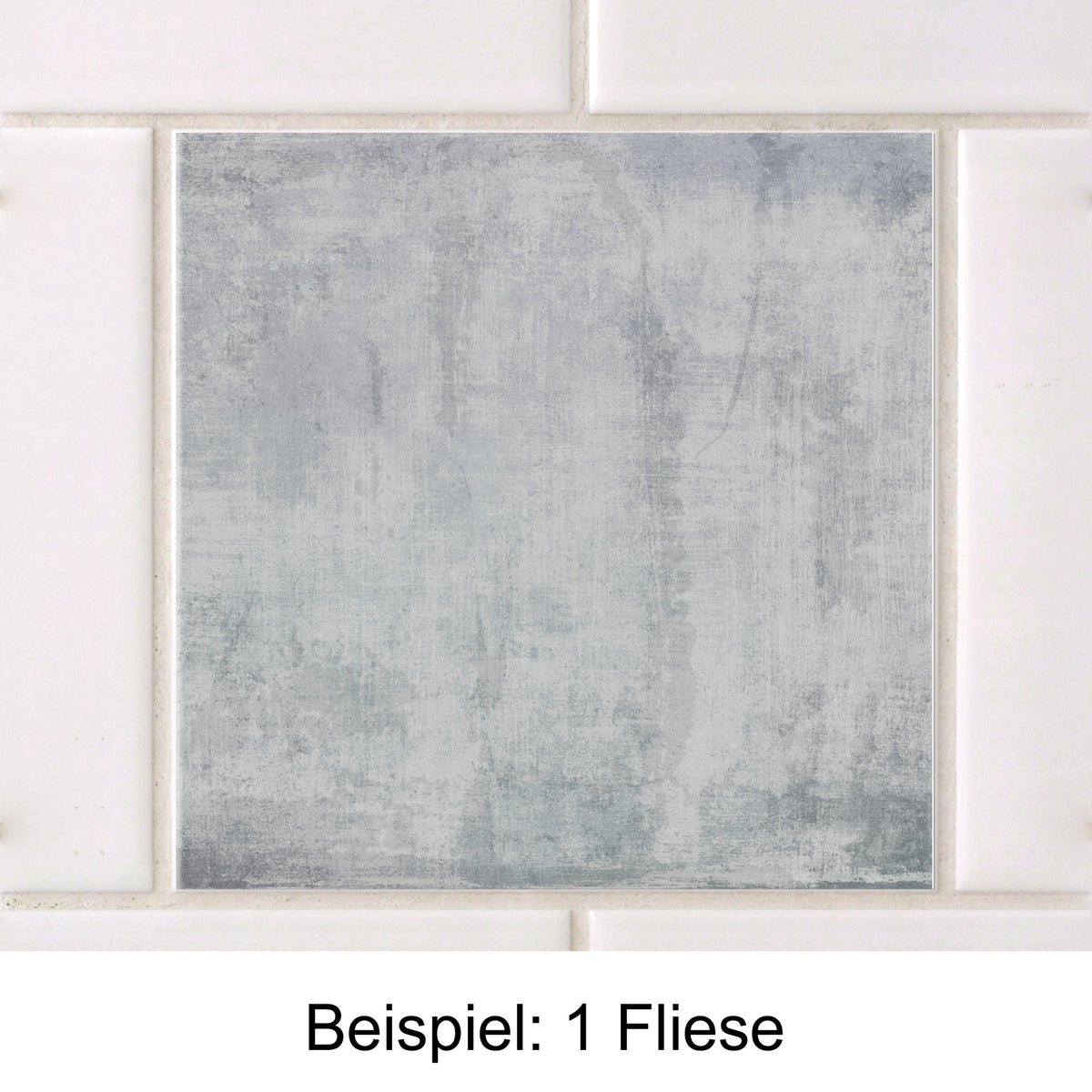 Graue Fliese mit mattem, strukturiertem Finish.