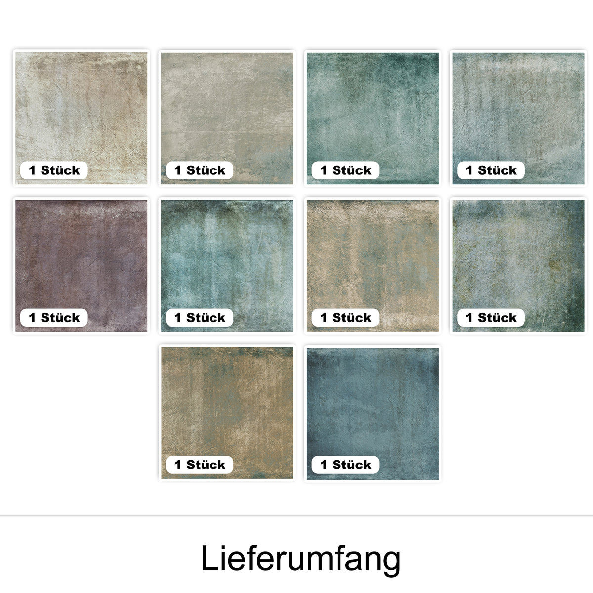 Farbige Musterkarten in verschiedenen Tönen und Texturen.