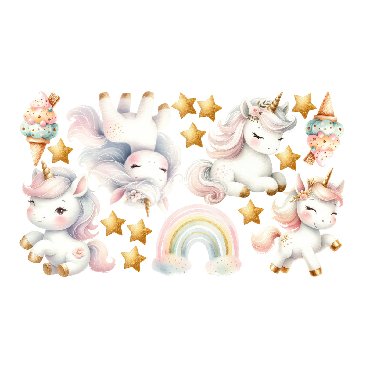 Wandtattoo Einhorn-Motiv