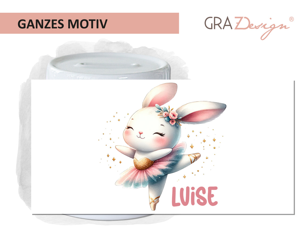 Spardose mit süßem Hasenmotiv - Für kleine Sparfüchse