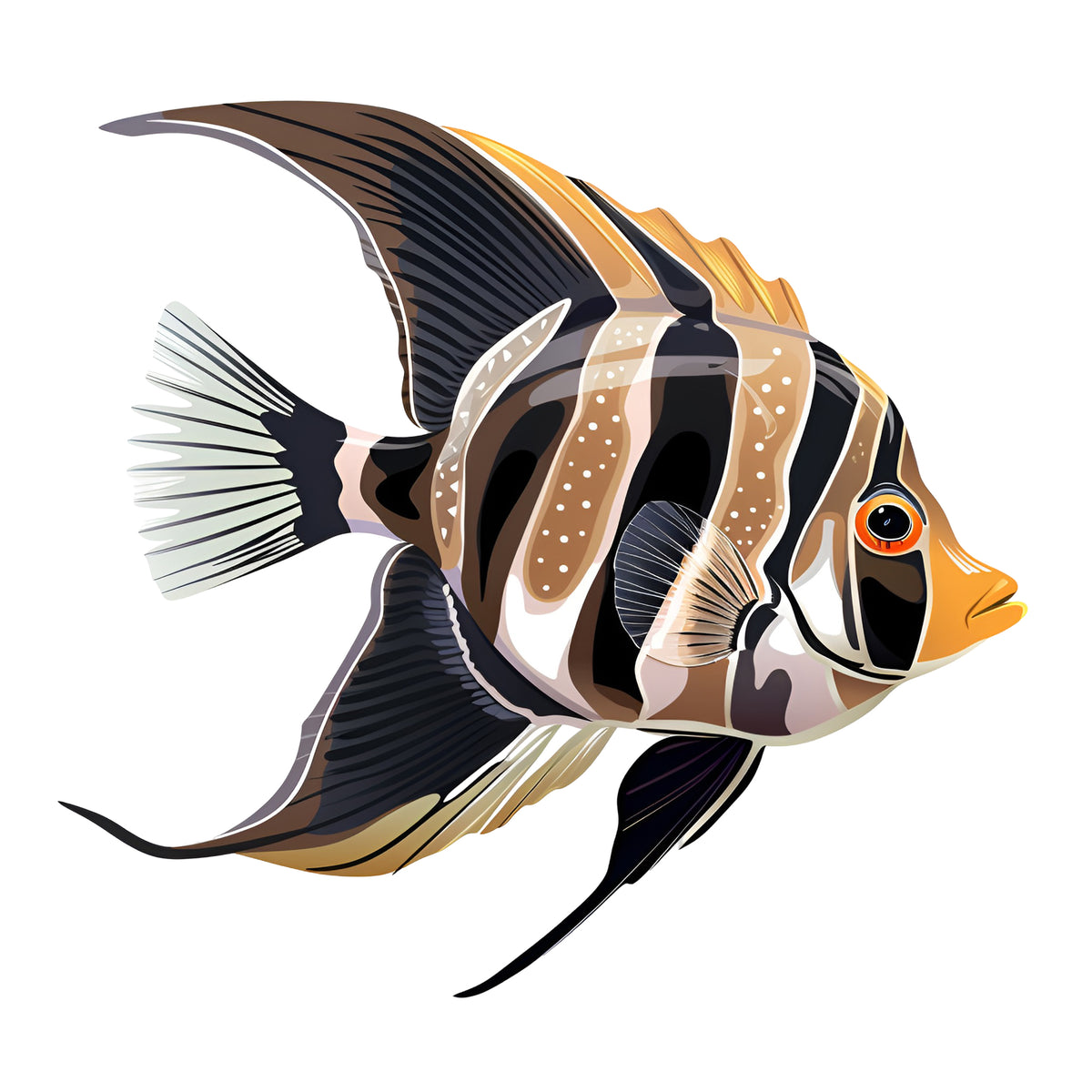 Wandtattoo mit schwarz-gelb gestreiftem Fisch