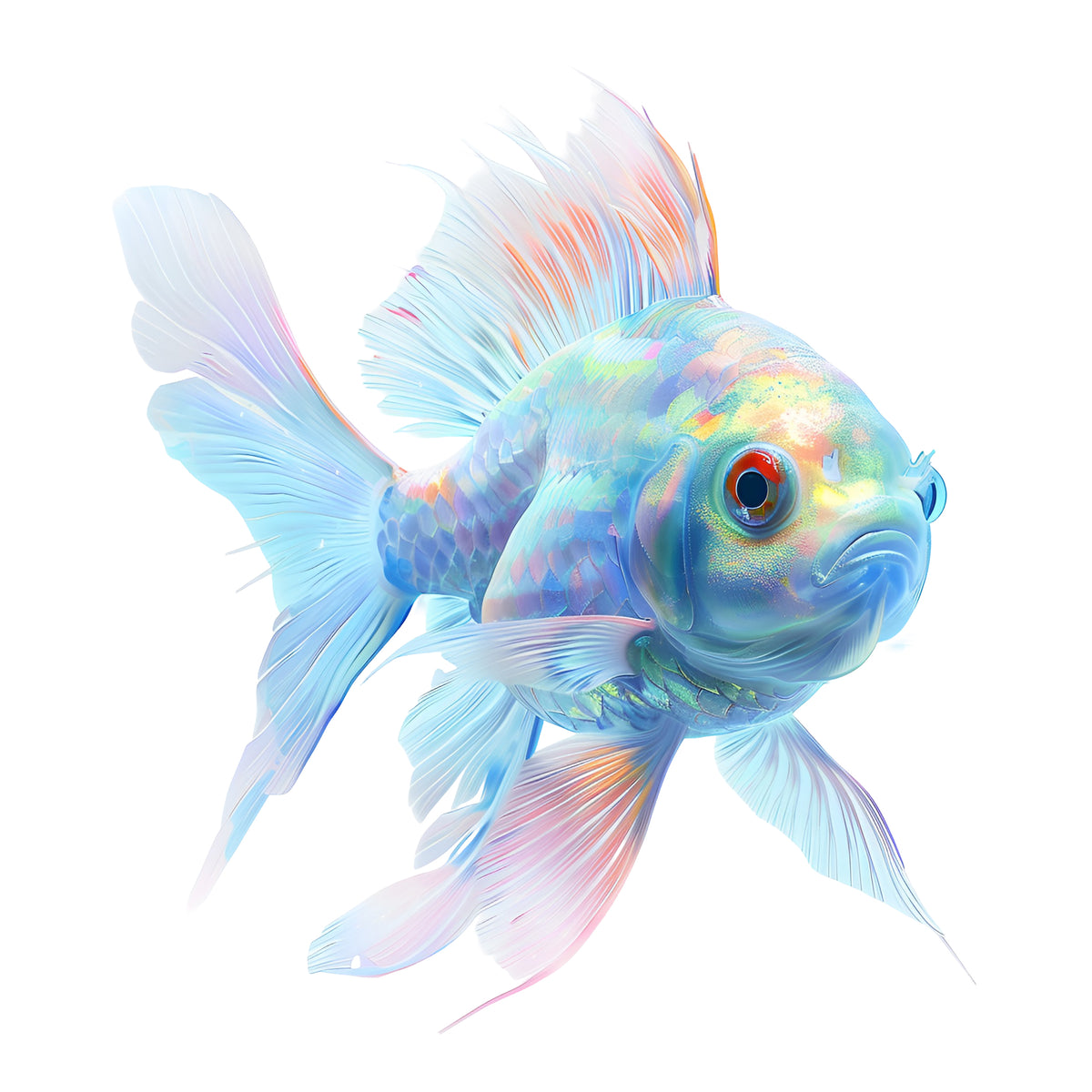 Wandtattoo mit pastellfarbenem Goldfisch