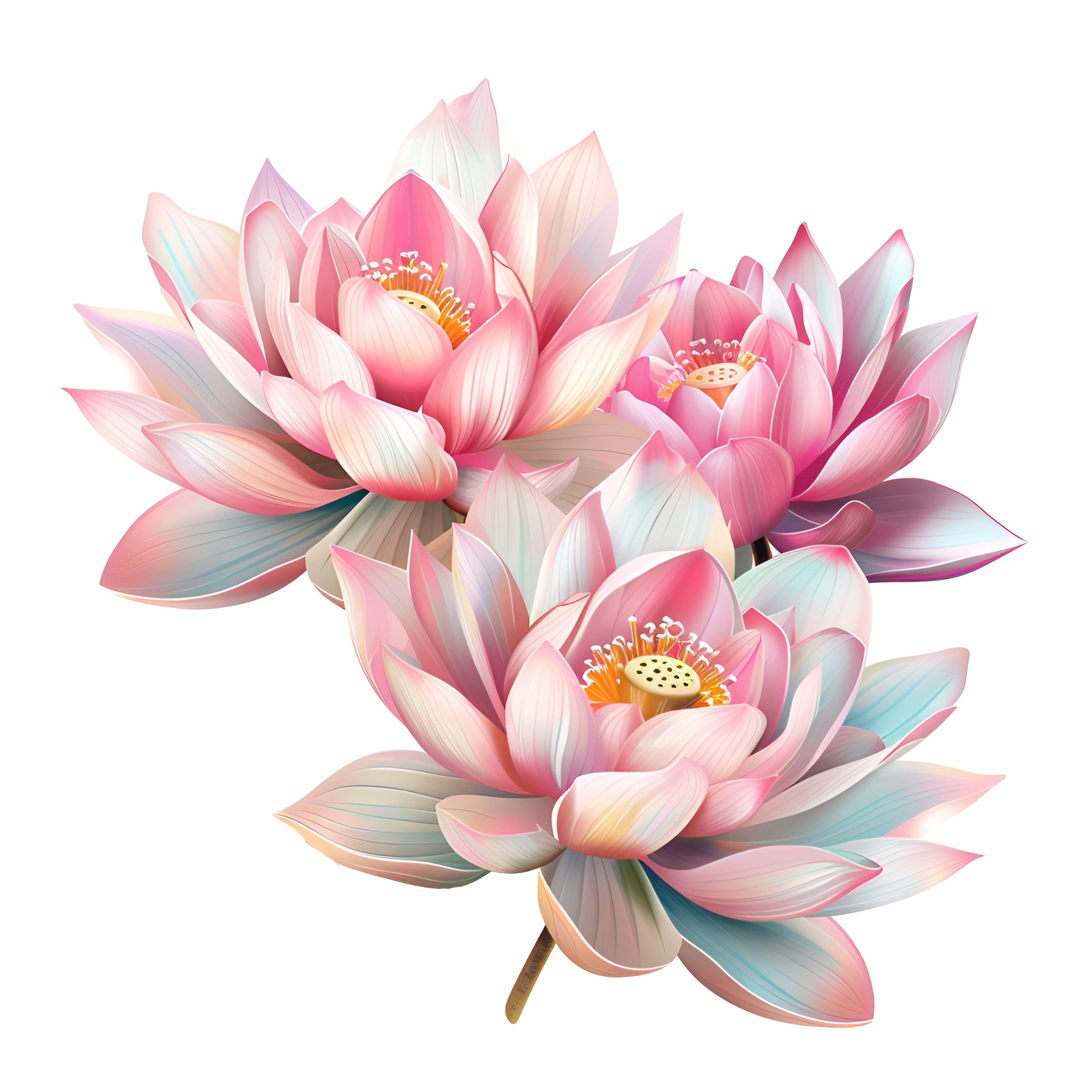 Wandtattoo mit rosa Lotusblüten