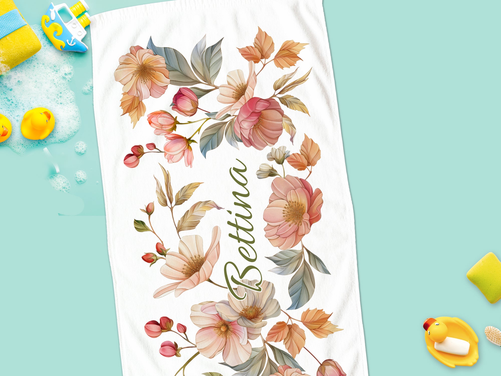 Handtuch mit floralen Motiven