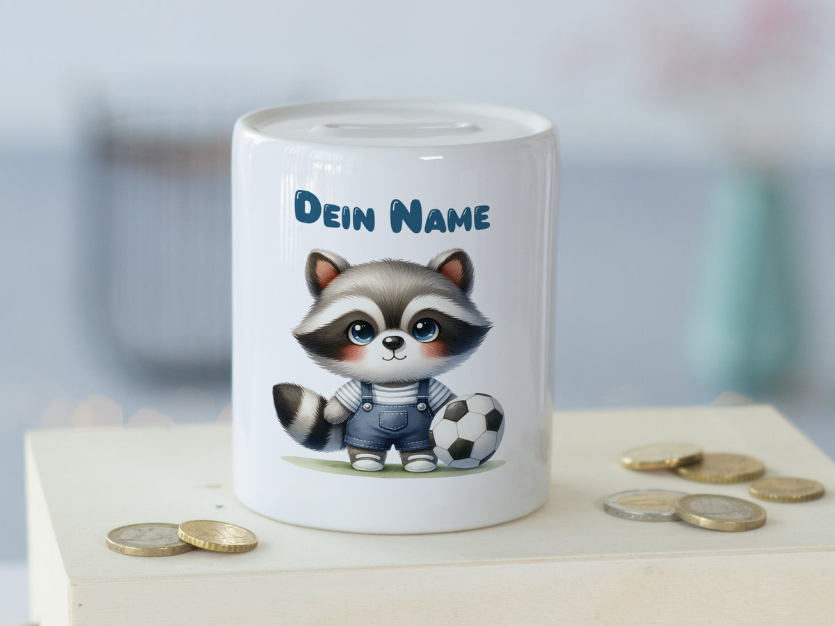 Spardose mit Waschbär