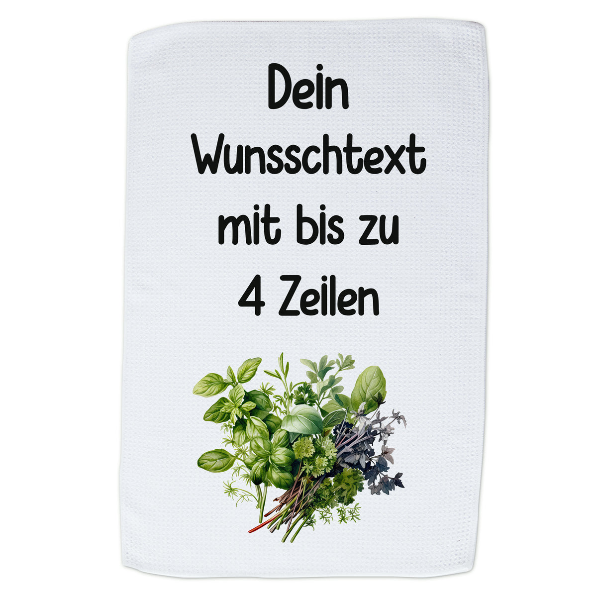 Geschirrtuch Kräuter - Wunschtext bis zu 4 Zeilen