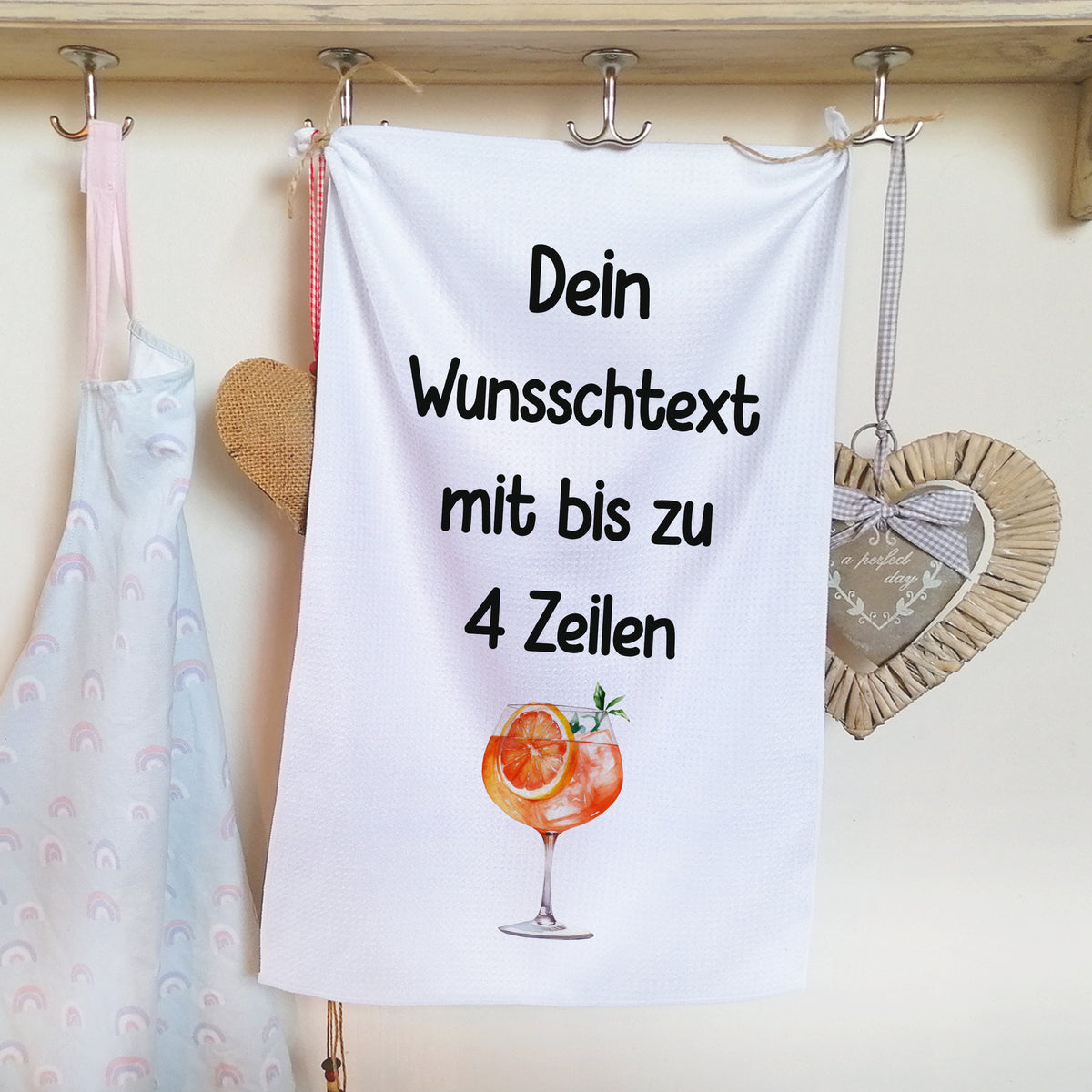 Geschirrtuch Cocktail - Wunschtext bis zu 4 Zeilen