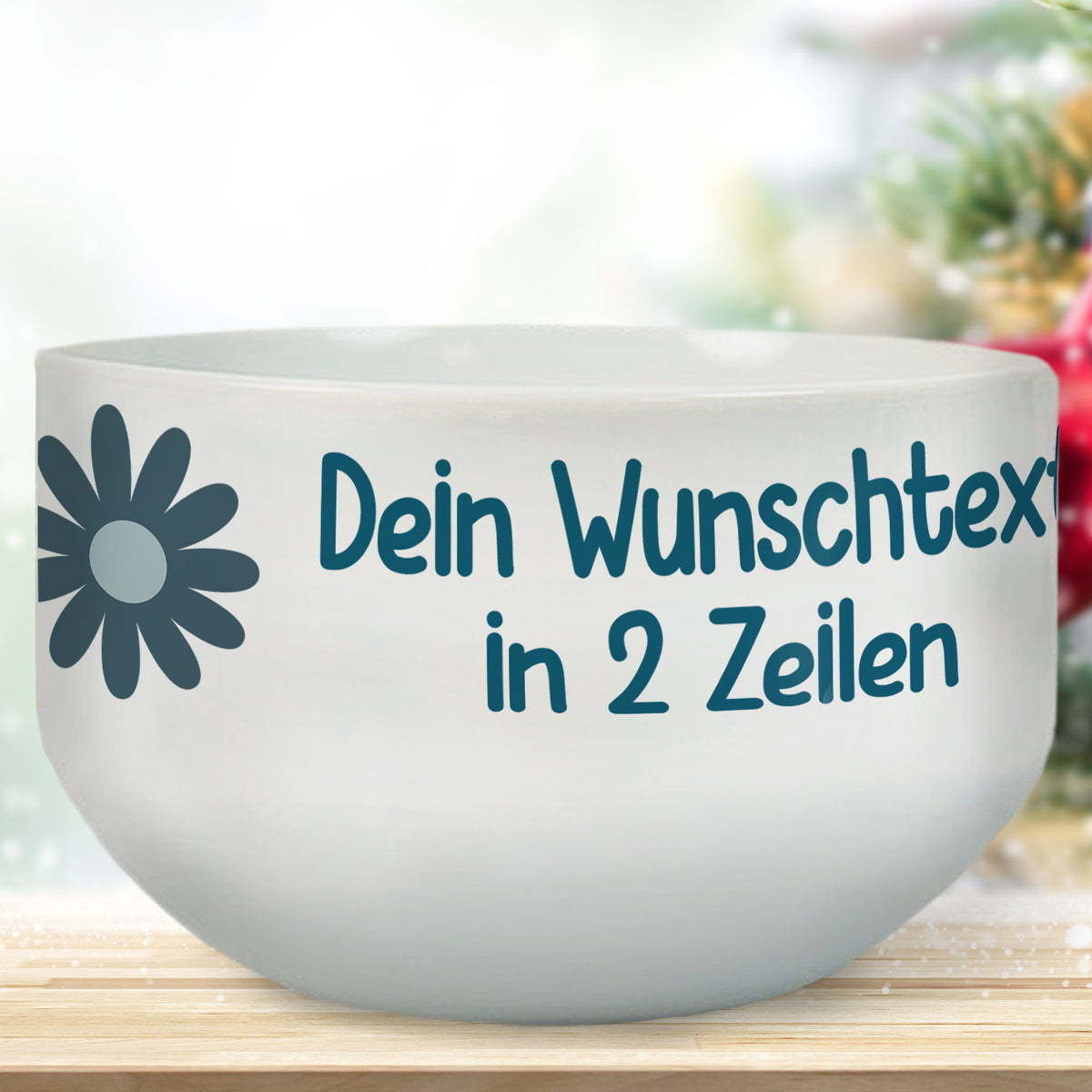 Motivübersicht zur Müslischale mit Wunschtext in zwei Zeilen