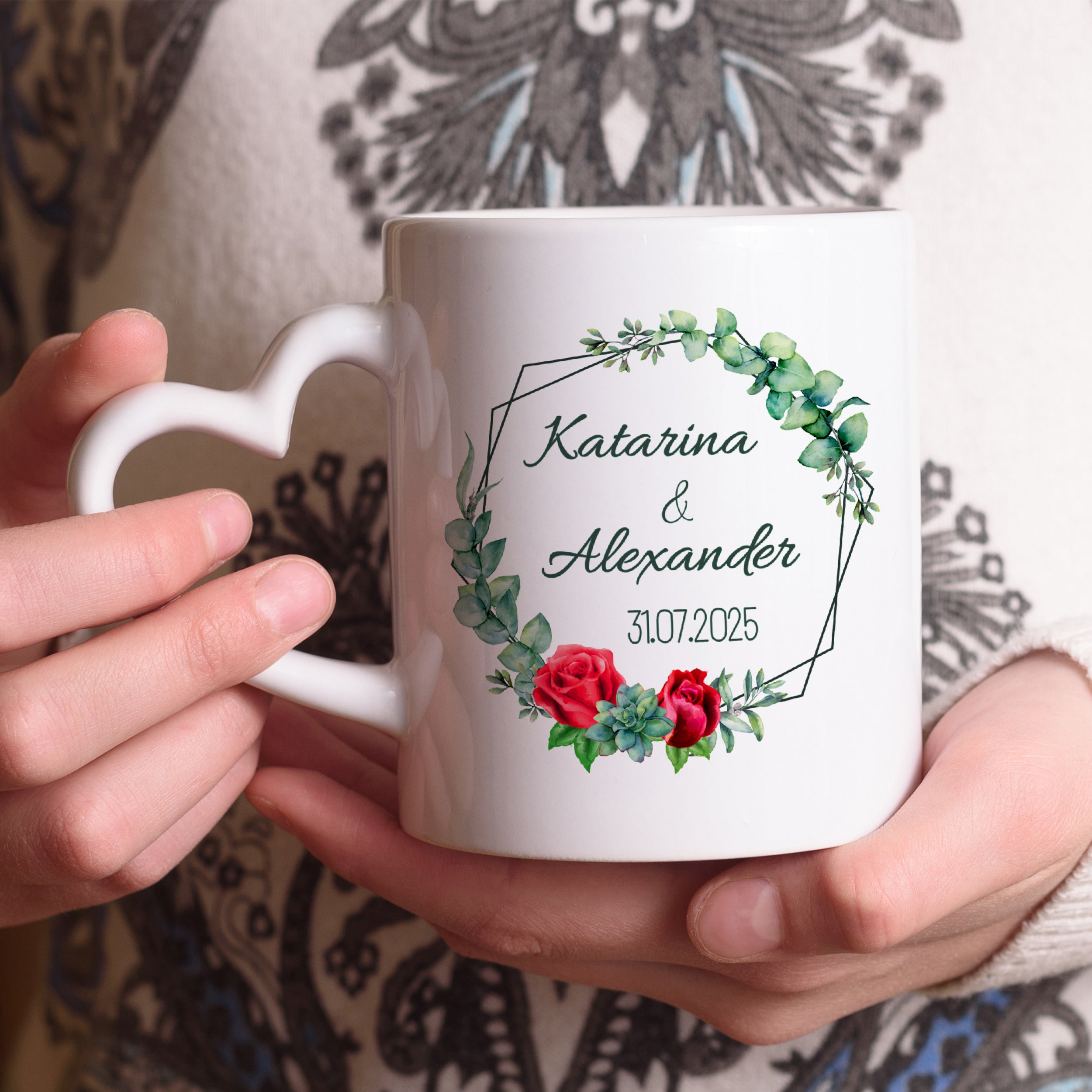 Tasse mit Herzhenkel - Liebe, die verbindet