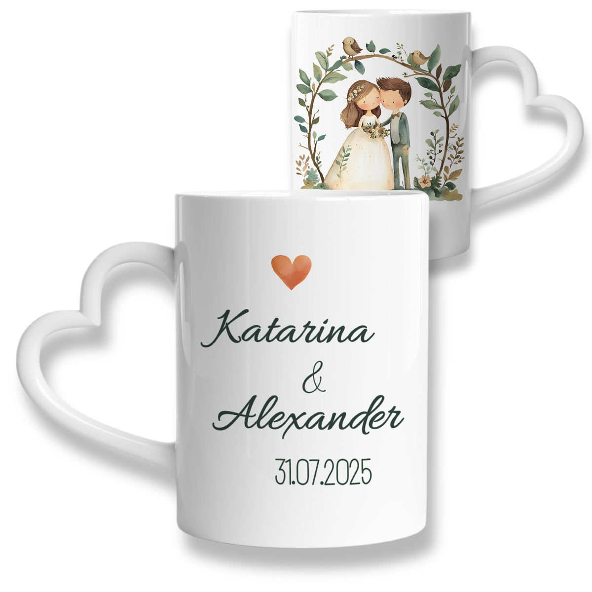 Tasse mit Herzhenkel für unvergessliche Momente