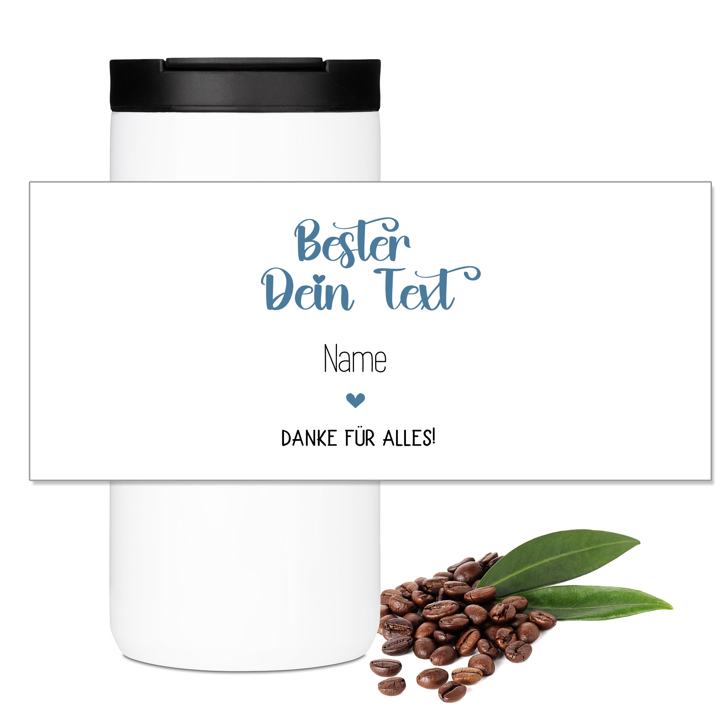 Kaffeebecher mit personalisierbarem Text
