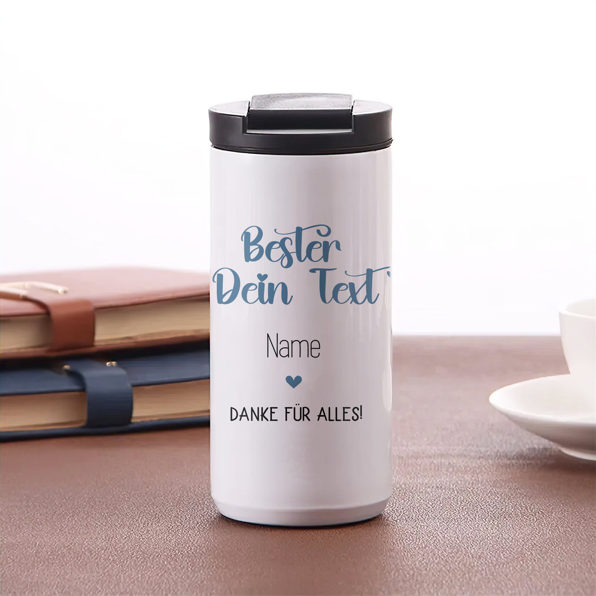 Kaffeebecher mit personalisierbarem Text