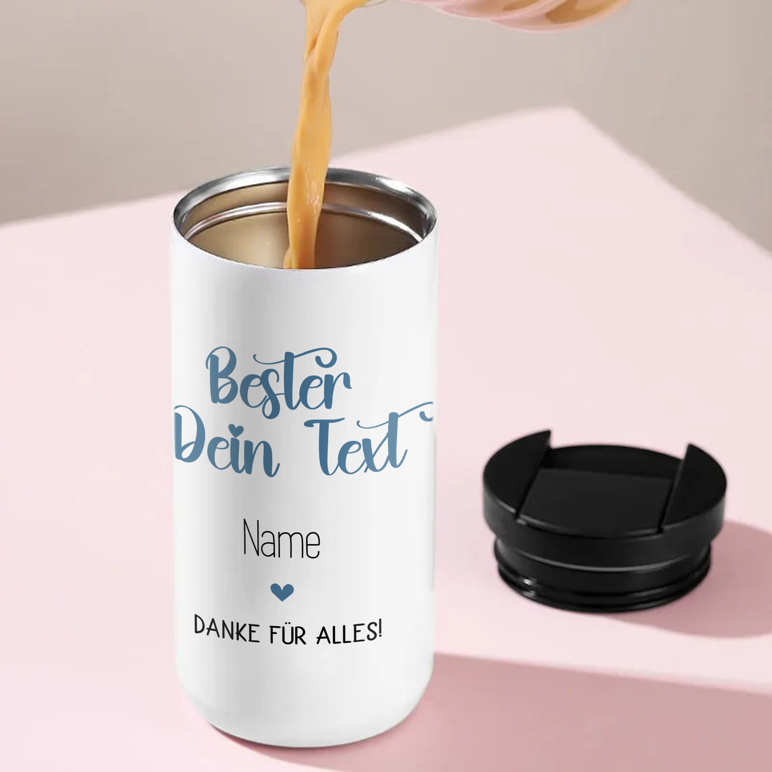 Kaffeebecher mit personalisierbarem Text