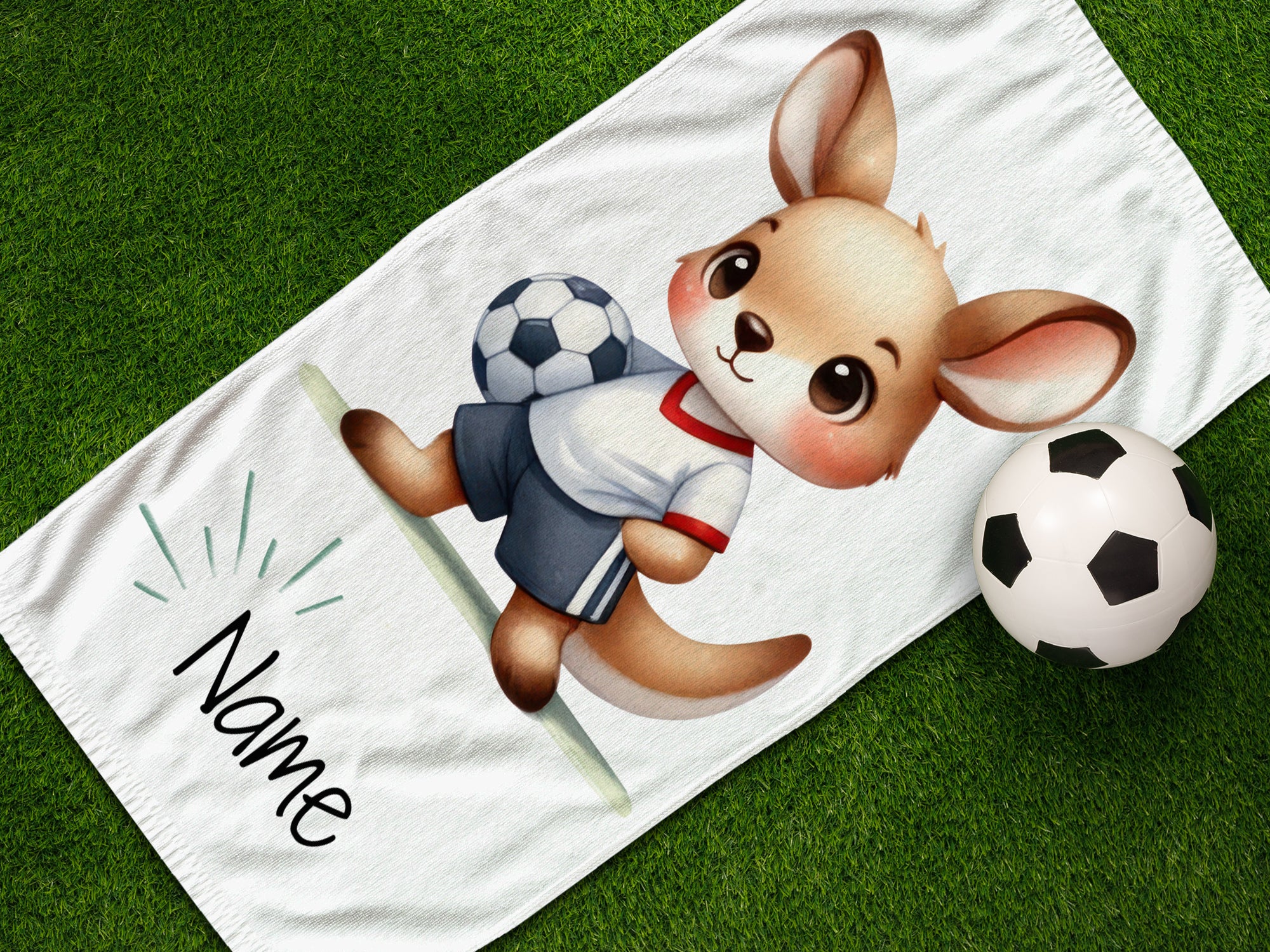 Handtuch mit Fußball-Känguru