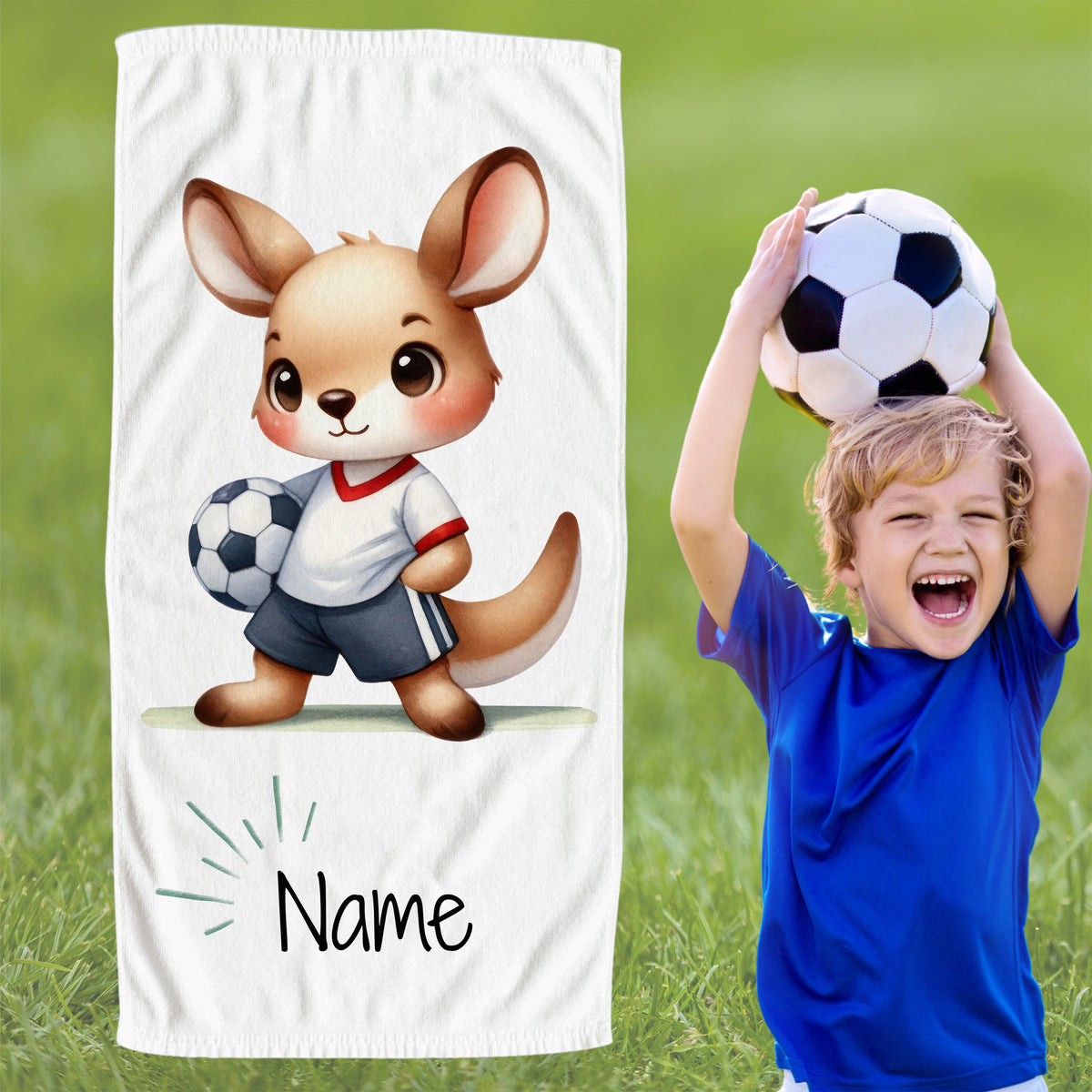 Handtuch mit Fußball-Känguru