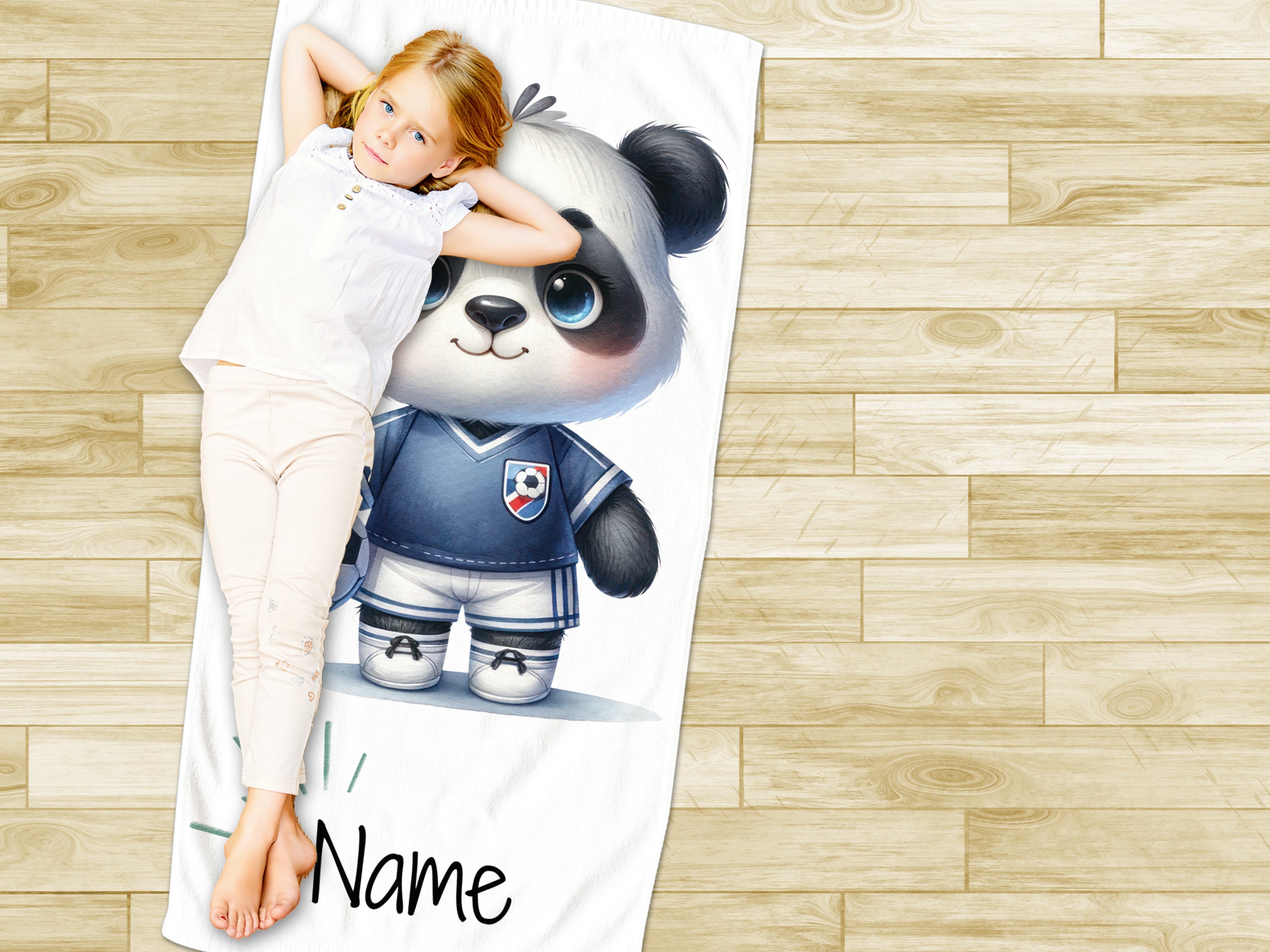 Handtuch Panda Fußball