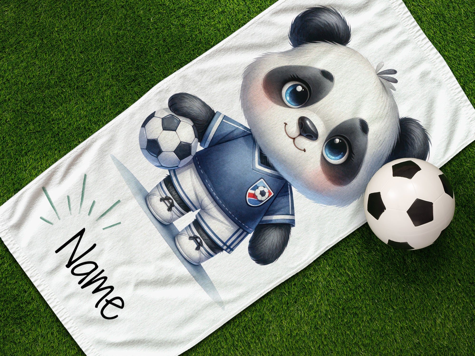 Handtuch Panda Fußball