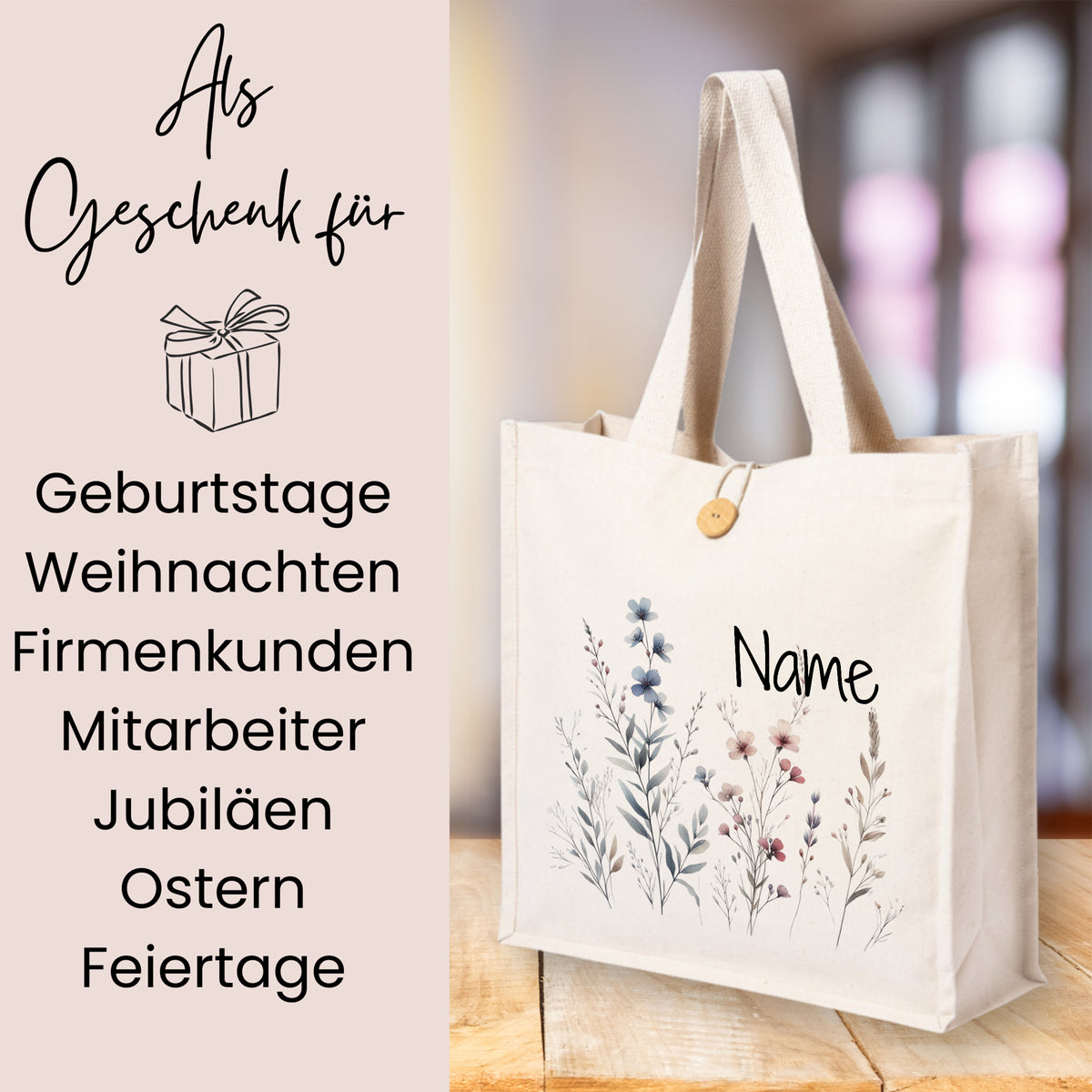 Tasche mit Blumenmotiv
