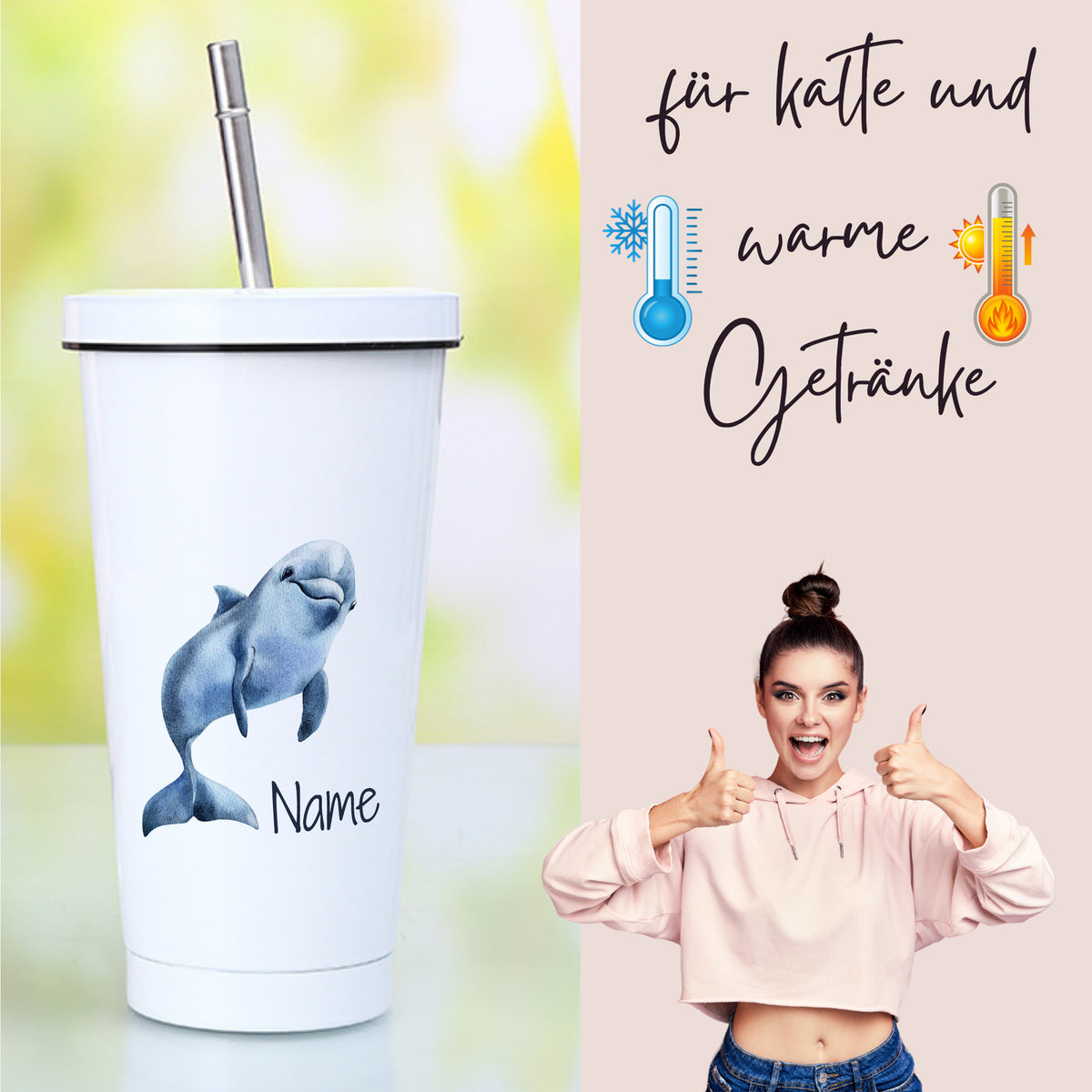 Trinkbecher mit Delfin